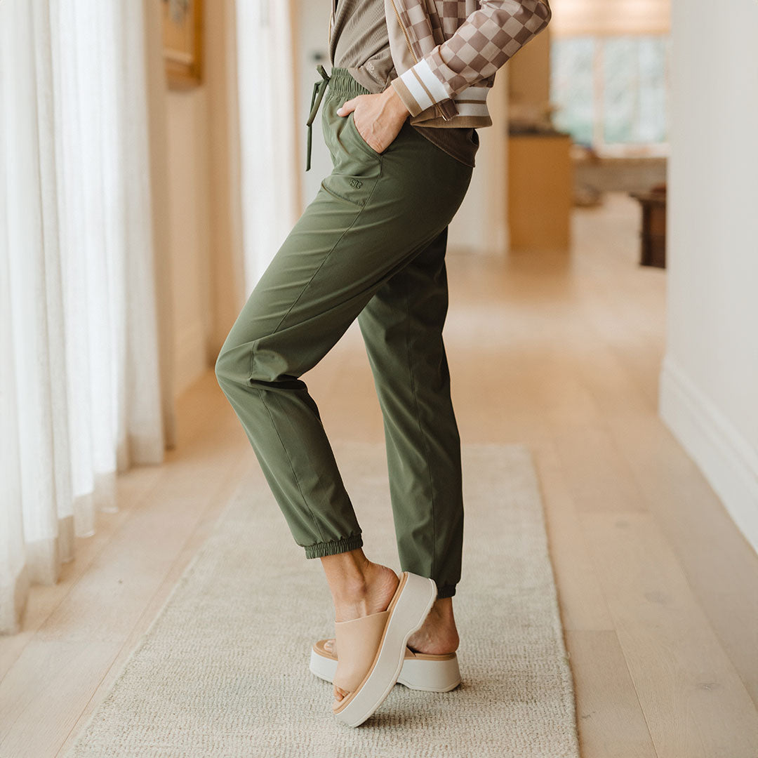 Everywhere Joggers for Women - Comfortable Sage Green Lounge Pants for Yoga, Running & Casual Wear