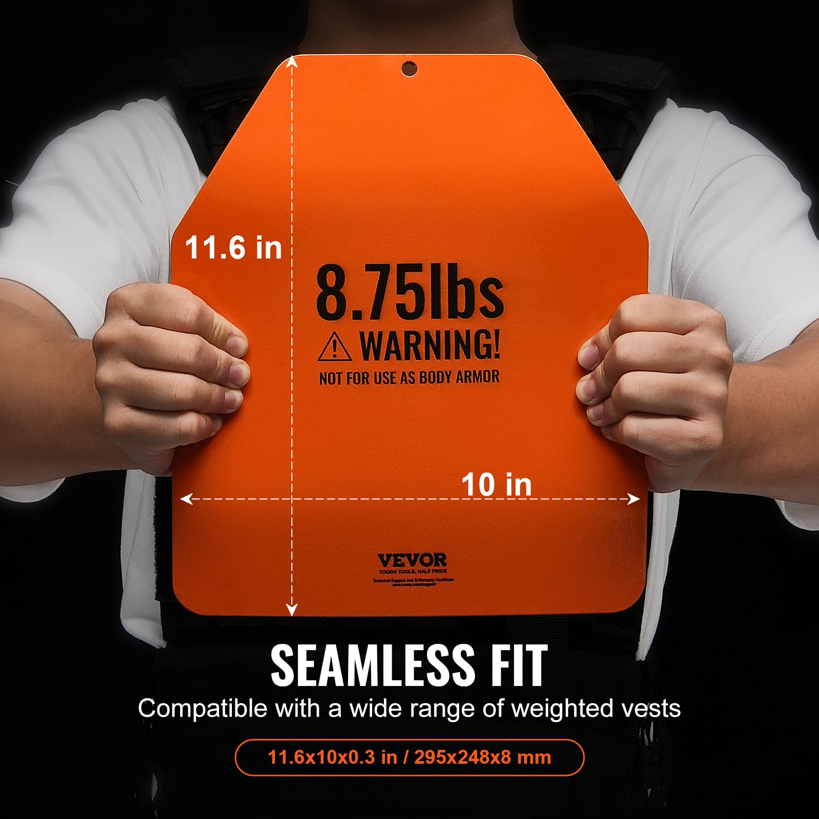 VEVOR Weight Vest Plates 5.75/8.75/14.5/19.75 LB Pairs - Premium Steel Weight Plates for Strength Training, Running & Fitness - Heavy Duty Workout Weights for CrossFit, HIIT & Military Training