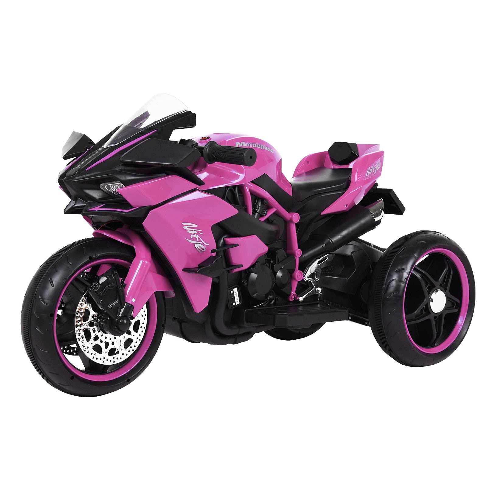 12V 7A Kids Electric Ride On Motorcycle with Flashing LED Wheels & Headlights - Battery Powered Dirt Bike Toy with Pedal - Perfect Gift for Boys & Girls Ages 3-8 (Great for Indoor & Outdoor Play, Birthday Presents)