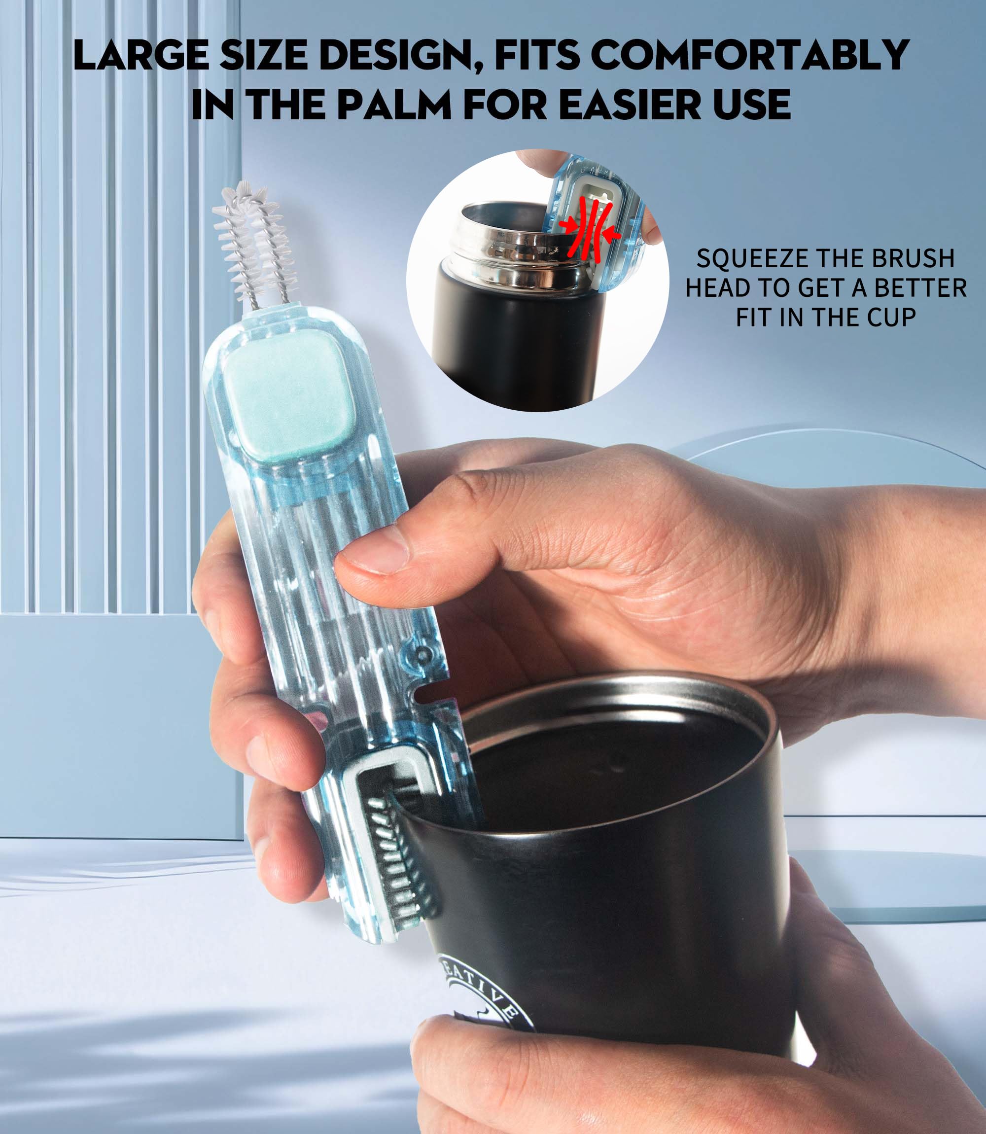 4-in-1 Silicone Bottle Gap Cleaner - 2PCs Multifunctional Kitchen Brush for Cups, Nipples & Lids - Home Cleaning Tools