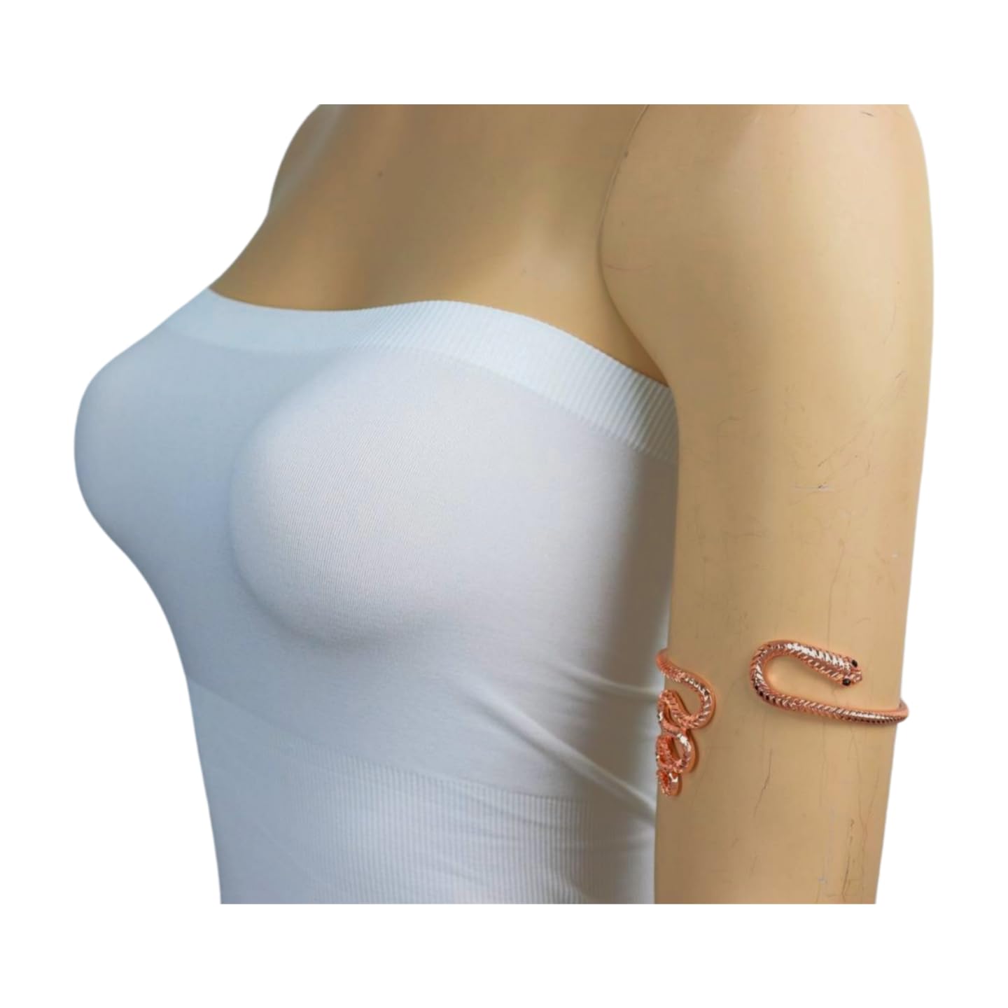 Elegant Rose Gold Snake Wrap Around Upper Arm Cuff Bracelet for Women - Fashion Jewelry for Parties, Weddings & Special Occasions