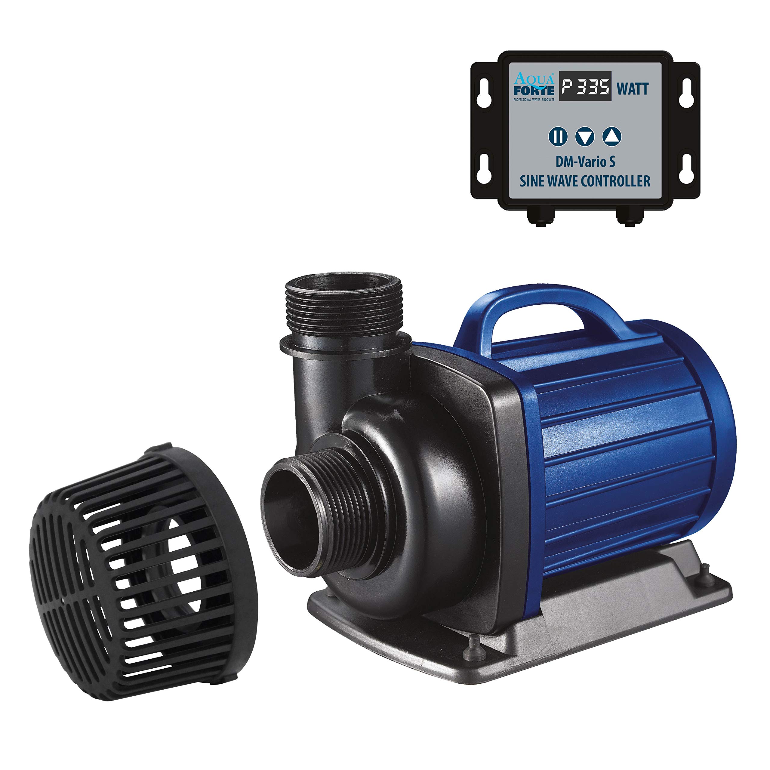AquaForte DM-10.000 Vario S Adjustable Pond/Filter Pump - 34-85W, 6-10 m3/h Flow Rate, 5.5m Height - External Controller - Perfect for Garden Ponds, Waterfalls & Fountain Water Circulation