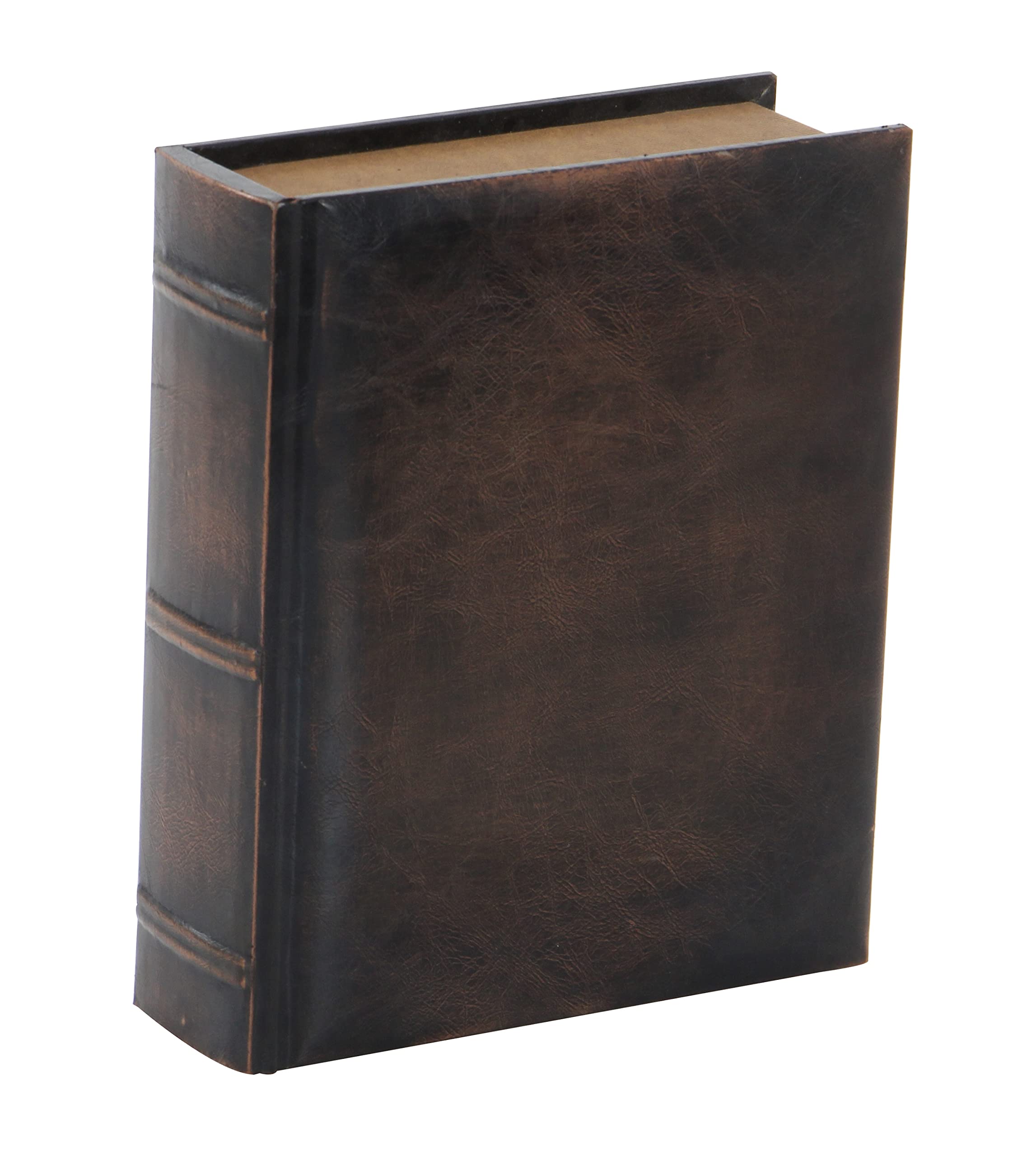 Deco 79 Set of 3 Wooden Decorative Book-Shaped Storage Boxes with Faux Leather Detailing - 13
