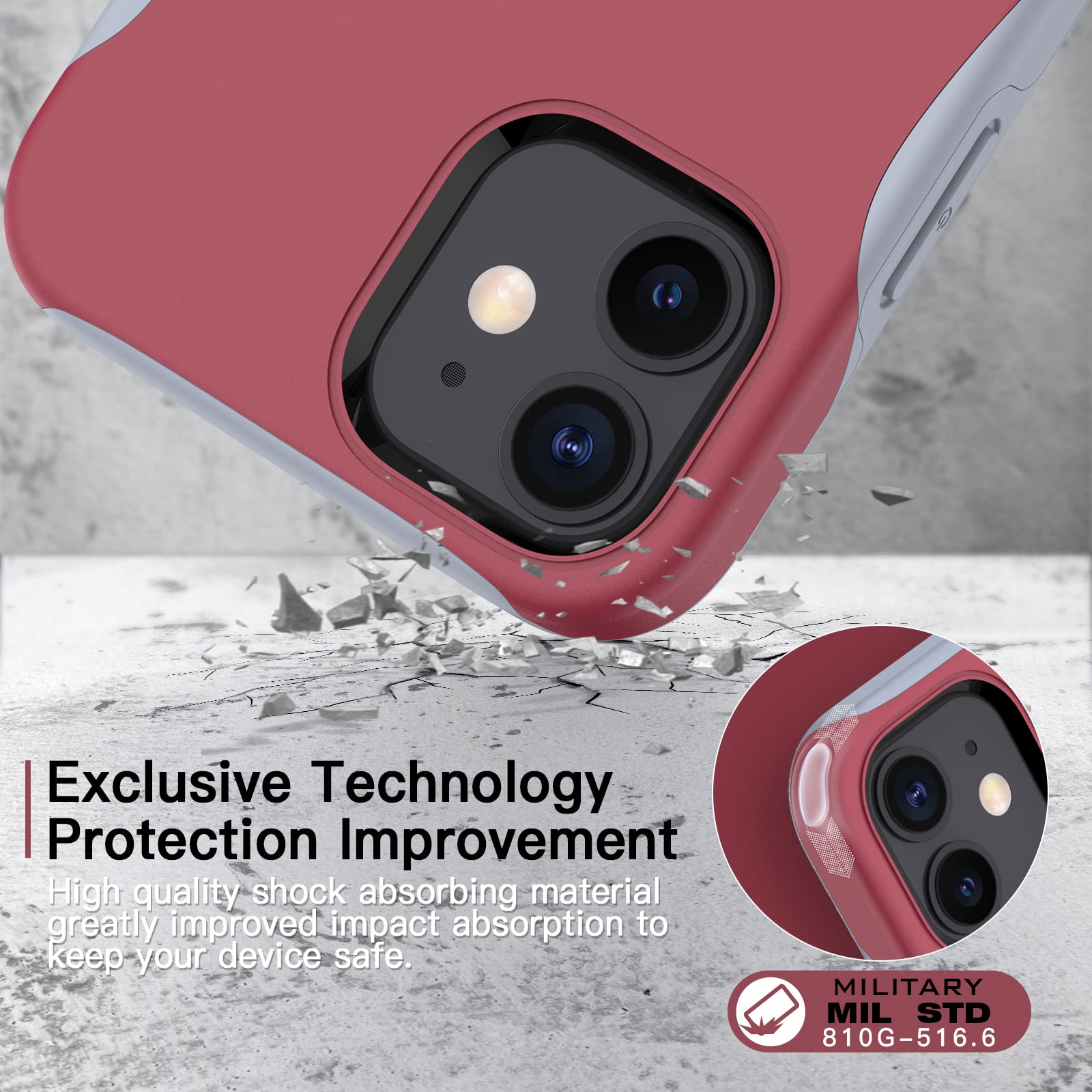 Military-Grade Shockproof iPhone 12/12 Pro Case - Scratch-Resistant Protective Cover with Velvet Finish | Perfect for Outdoor Adventures, Work & Daily Use