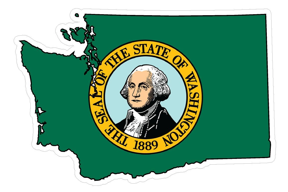 Washington State Q47 Premium Distressed Flag Vinyl Decal - Patriotic American State Sticker for Cars, Trucks, Windows & Laptops - USA Flag Black White Design - Waterproof 5 Inch - Perfect for Tailgating, College Dorms & Office Decor