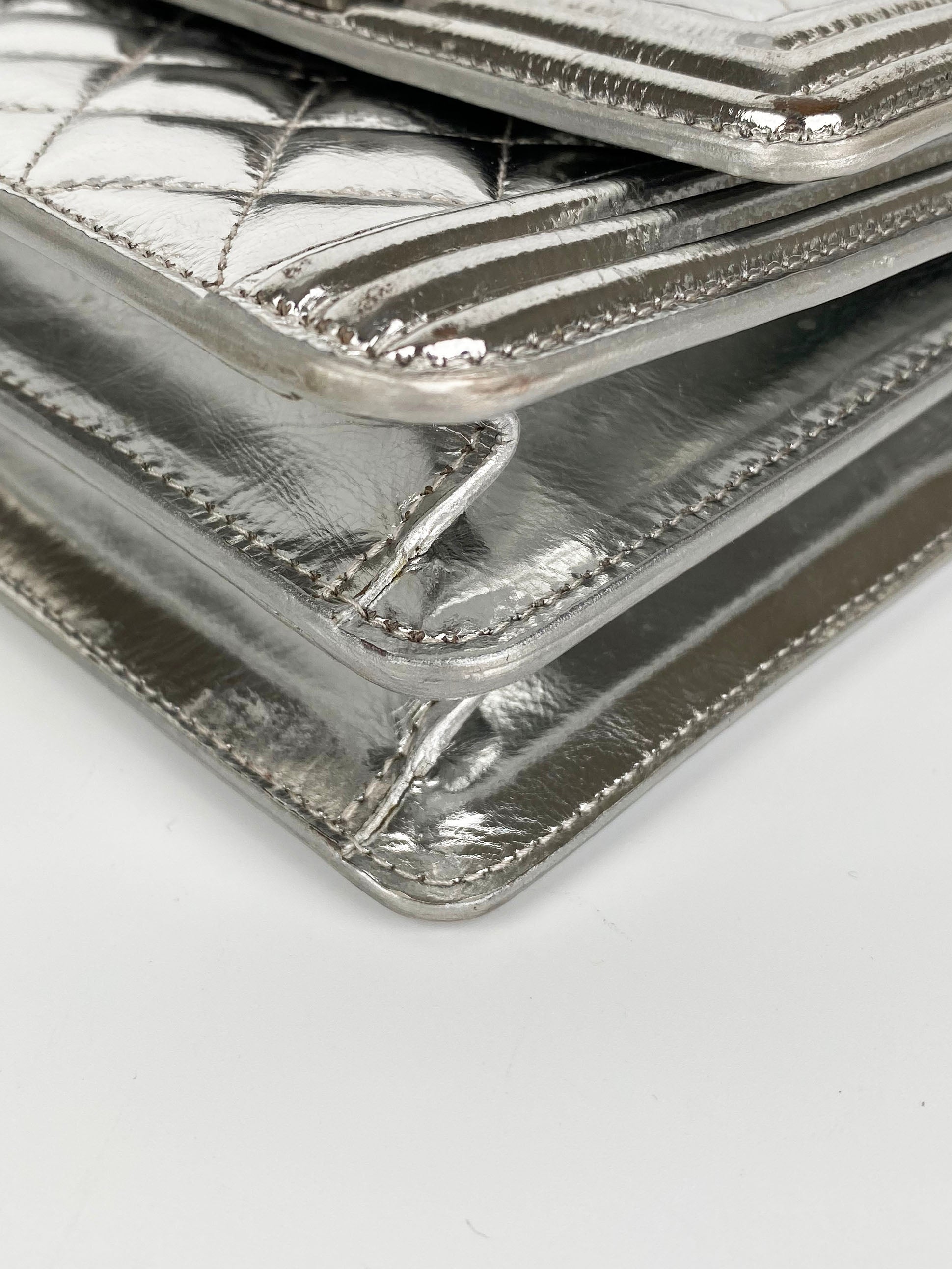 Chanel North South Silver Boy Bag - Luxury Designer Crossbody Bag for Women | Perfect for Evening Parties, Date Nights & Special Occasions