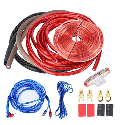 Acouto 4 Gauge 2800W Car Audio Amplifier Installation Kit - Complete Wiring Cable Set with Fuse for Subwoofer & Speaker Systems | Perfect for Car Audio Upgrades & DIY Installations
