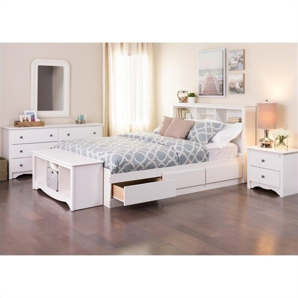 Home Square 2-Piece White Nightstand Set with 2 Drawers - Perfect for Bedroom Furniture, Guest Room, or Small Space Storage