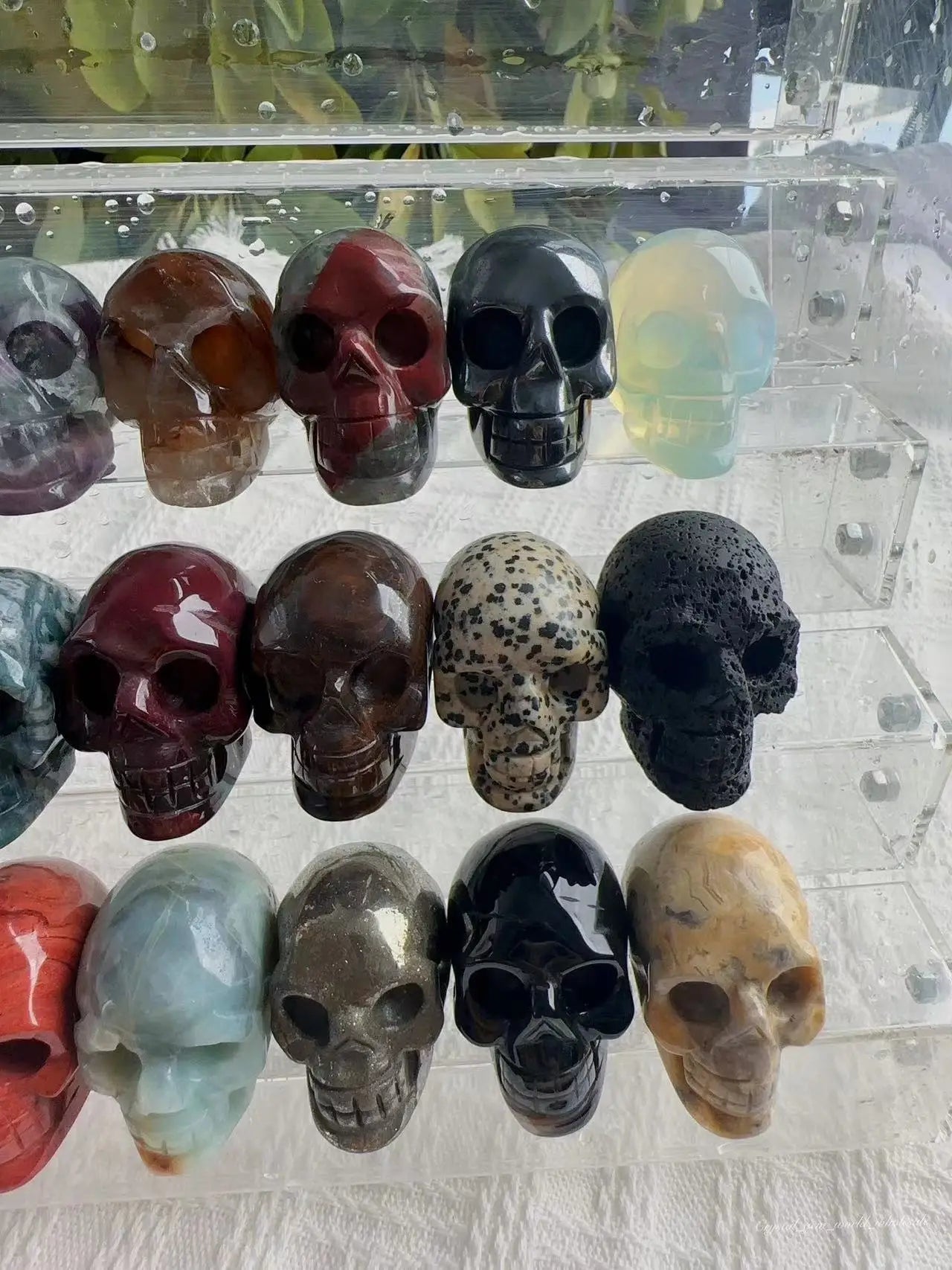 1PC Natural Fluorite Rose Quartz Lepidolite Obsidian Hand Carved Crystal Skull - 2 Inch Spiritual Healing Stone for Reiki, Meditation & Halloween Decor - Perfect Gift for Energy Workers & Crystal Collectors