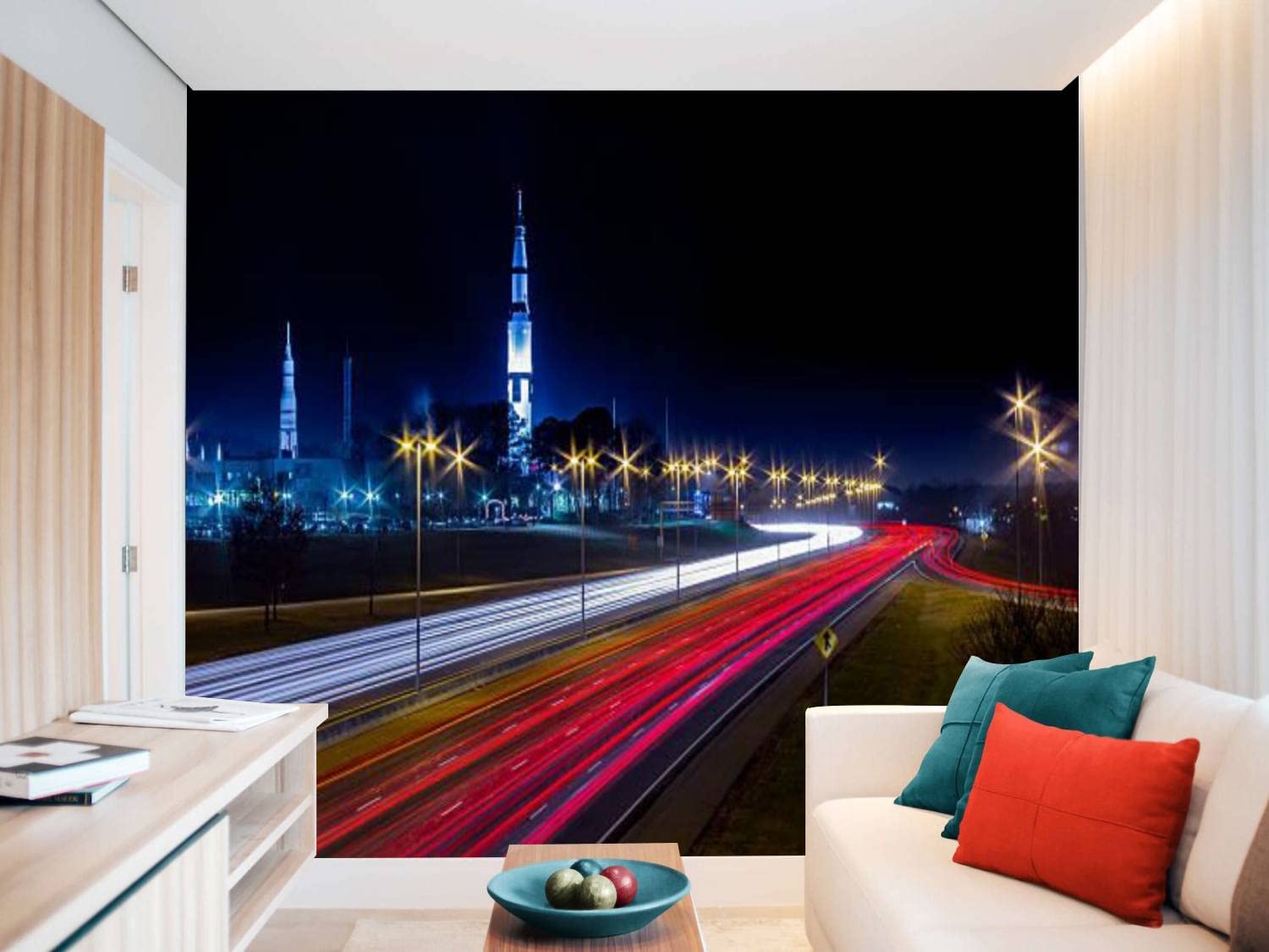 NASA Space & Rocket Center Huntsville AL Wallpaper - Peel & Stick Removable PVC Wall Mural for Living Room & Bedroom Decor | Self-Adhesive Space Theme Wall Sticker for Home, Office & Kids Room