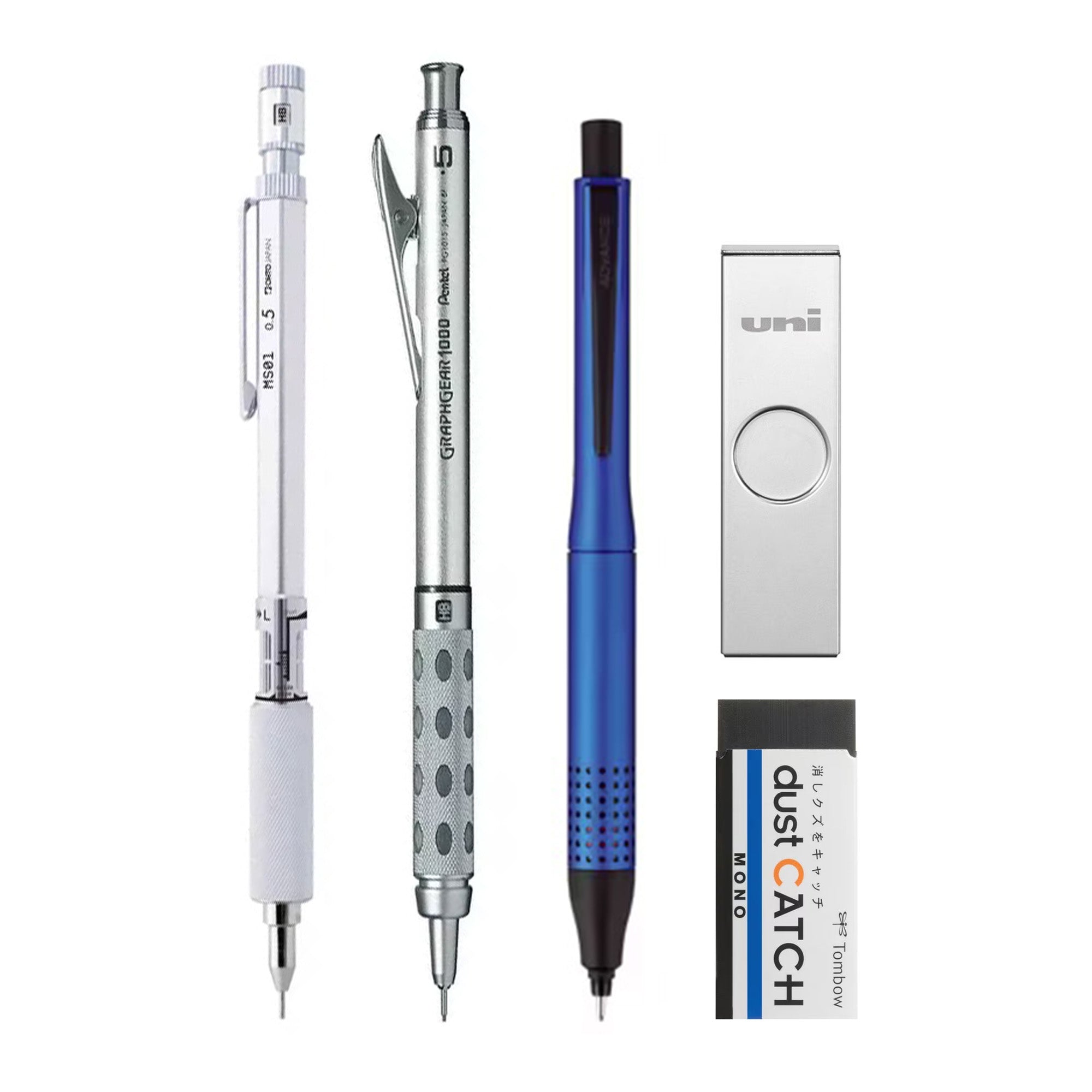 Premium Metal Mechanical Pencil Set - 0.5mm & 0.7mm Drafting Pencils with Refillable Lead - Perfect for Writing, Sketching, Engineering & School Supplies