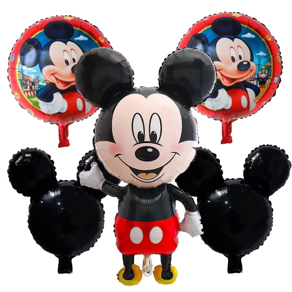 LOVSONG - 5 Pack Large Mickey Mouse Foil Balloons for Birthday Parties, Baby Showers & Theme Decorations - Perfect for Kids and Adults Celebrations