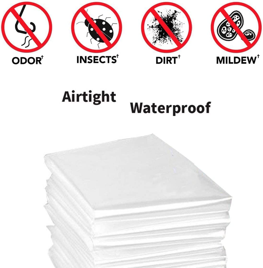 6 Pack Hanging Vacuum Storage Bags - Jumbo & Large Space Saver Vacuum Seal Bags for Clothes, Dresses, Coats | Heavy Duty Hanging Hooks | Reusable Closet Organizer | Perfect for Seasonal Clothing Storage & Travel Packing
