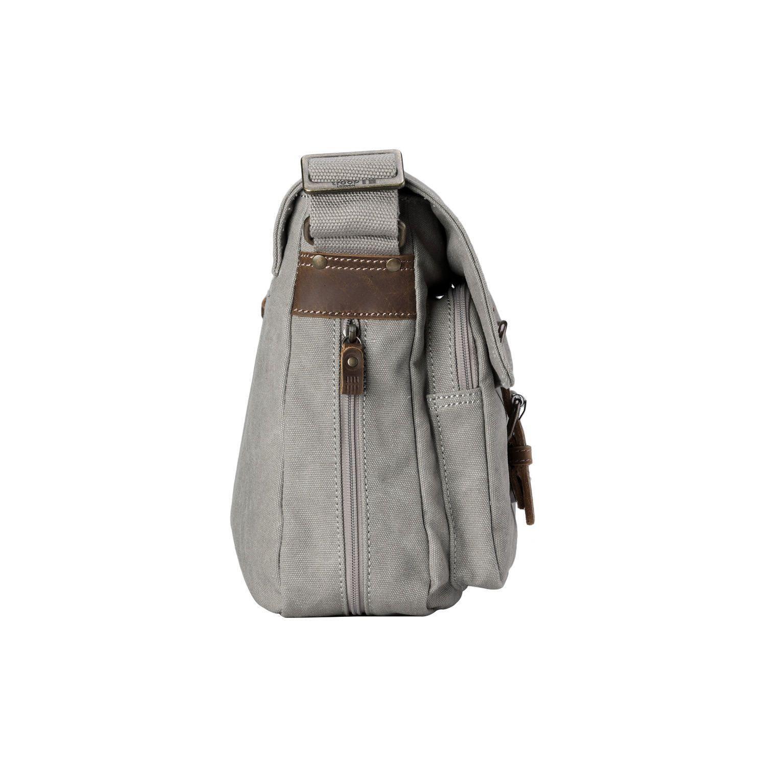 TRP0210 Troop London Classic Canvas Messenger Bag for Men & Women - Durable Waterproof Crossbody Bag for Work, Travel & School - Stylish Laptop Briefcase with Adjustable Strap