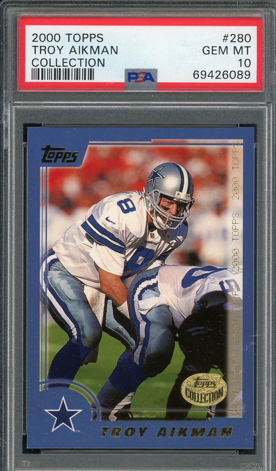 Troy Aikman 2000 Topps Collection Football Card #280 PSA 10 Graded - Rare Dallas Cowboys Memorabilia for Collectors & Sports Fans