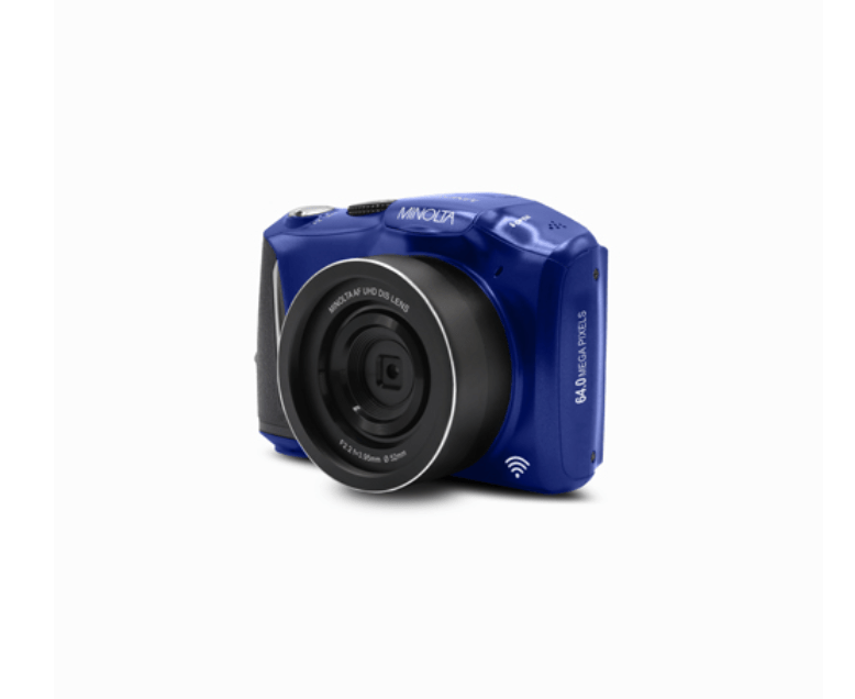 MINOLTA MND55 64MP Autofocus Digital Camera with 4K Ultra HD Video, WiFi Connectivity & Bluetooth (Blue) - Perfect for Travel Photography, Vlogging, and Outdoor Adventures