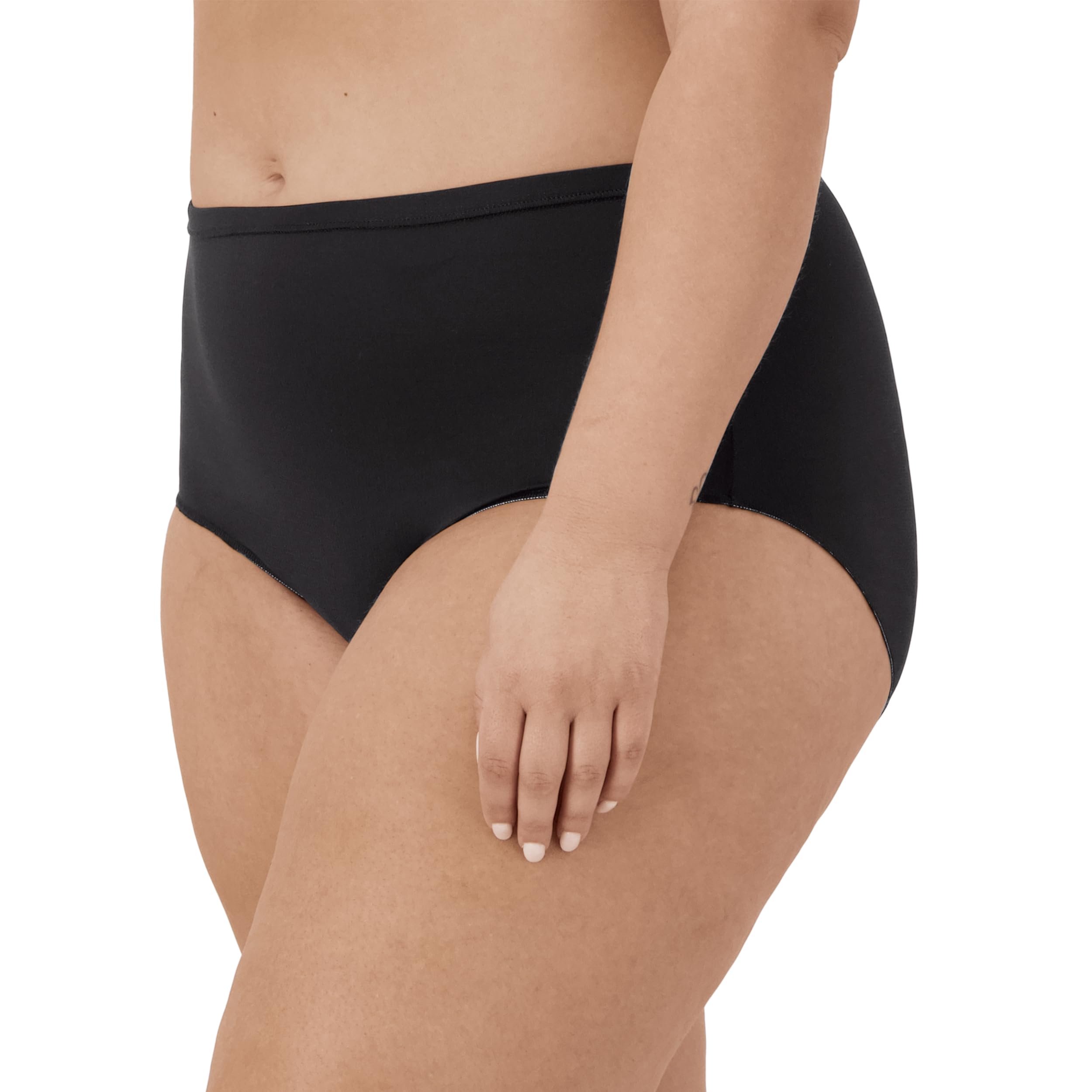 Hanes Women's Plus Size Breathable Mesh No-Show Brief Underwear 5-Pack - Comfortable Cotton Panties for Everyday Wear at Work & Home