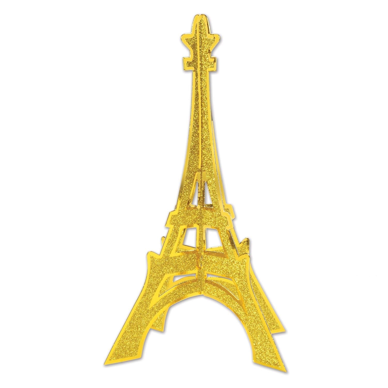 12 Pack Beistle 3D Glittered Eiffel Tower Party Centerpieces - Elegant Table Decor for Weddings, Birthdays & Paris Themed Events