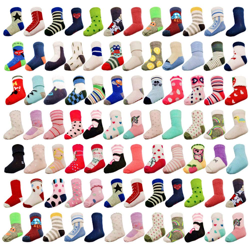 20 Pairs Baby Boy & Girl Cotton Socks Bulk Wholesale - Soft Toddler Kids Socks Bundle with Random Cute Patterns - Perfect for Daily Wear, Gifts & Nursery Essentials