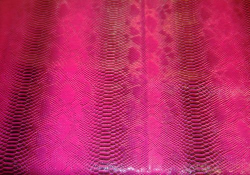Faux Snake Viper Embossed Fake Leather Fabric - Magenta & Black Vinyl for DIY Upholstery, Handbags, and Fashion Accessories