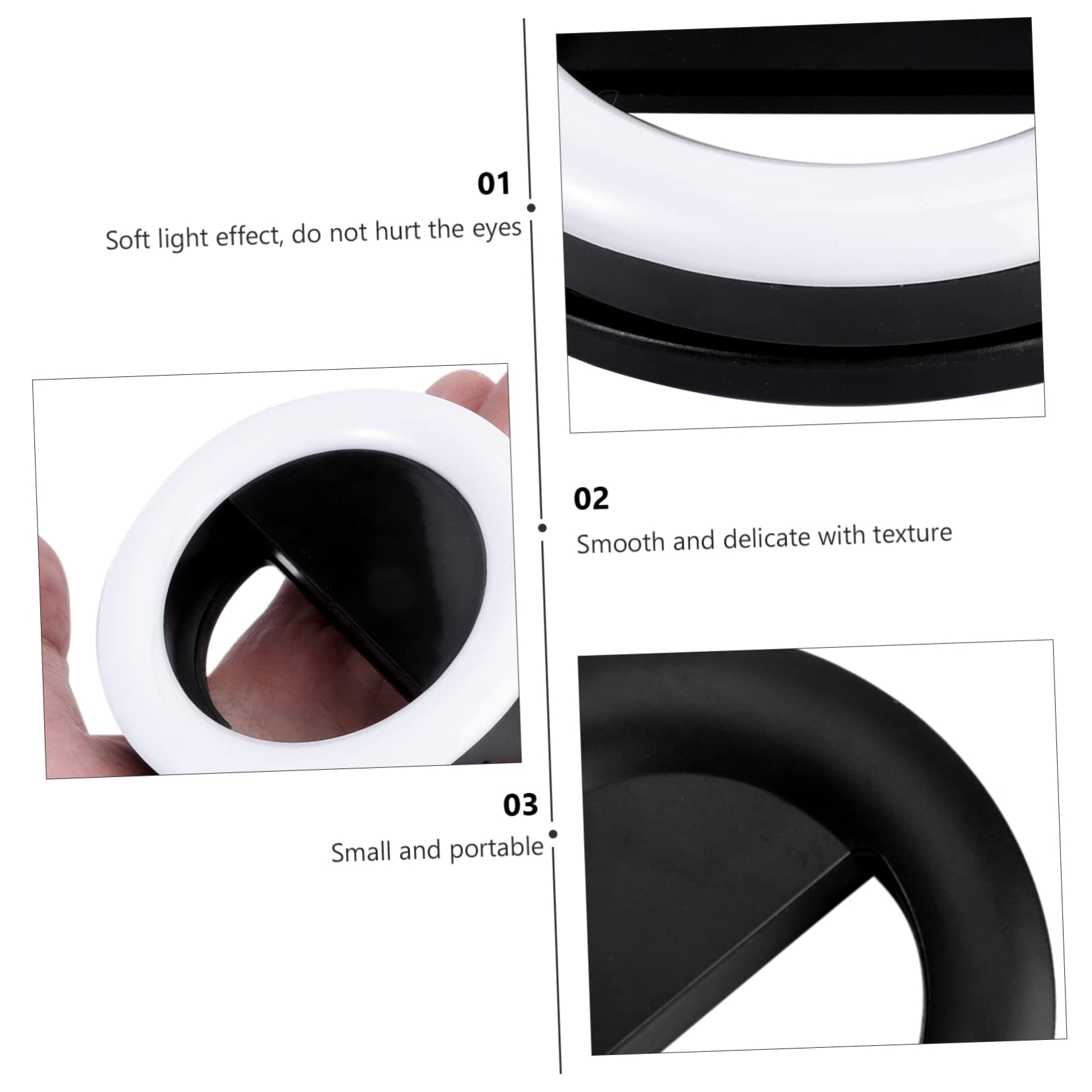 Mikikit 3-in-1 Clip-On Ring Light with 3 Lighting Modes - Adjustable Mini Circle Light for Live Streaming, Photography, Beauty Makeup & Video Calls - Portable Camera Fill Light for Content Creators