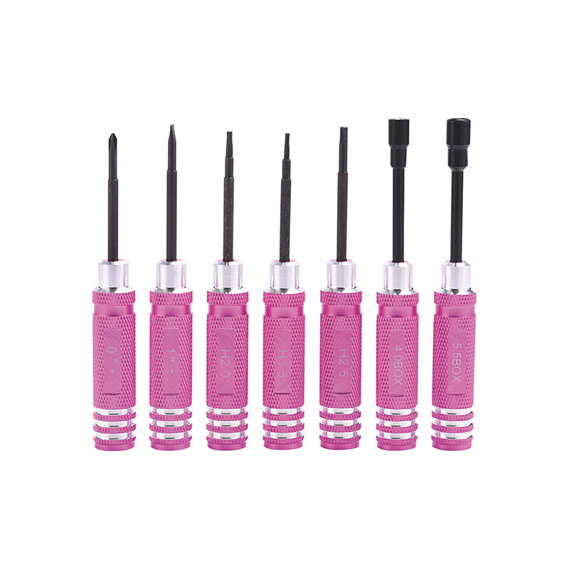 7-Piece Slotted Phillips Screwdriver Set with Hex Socket Driver - Perfect for RC Cars, Radio Controlled Trucks & DIY Repairs | Durable Tool Kit for Hobbyists & Mechanics