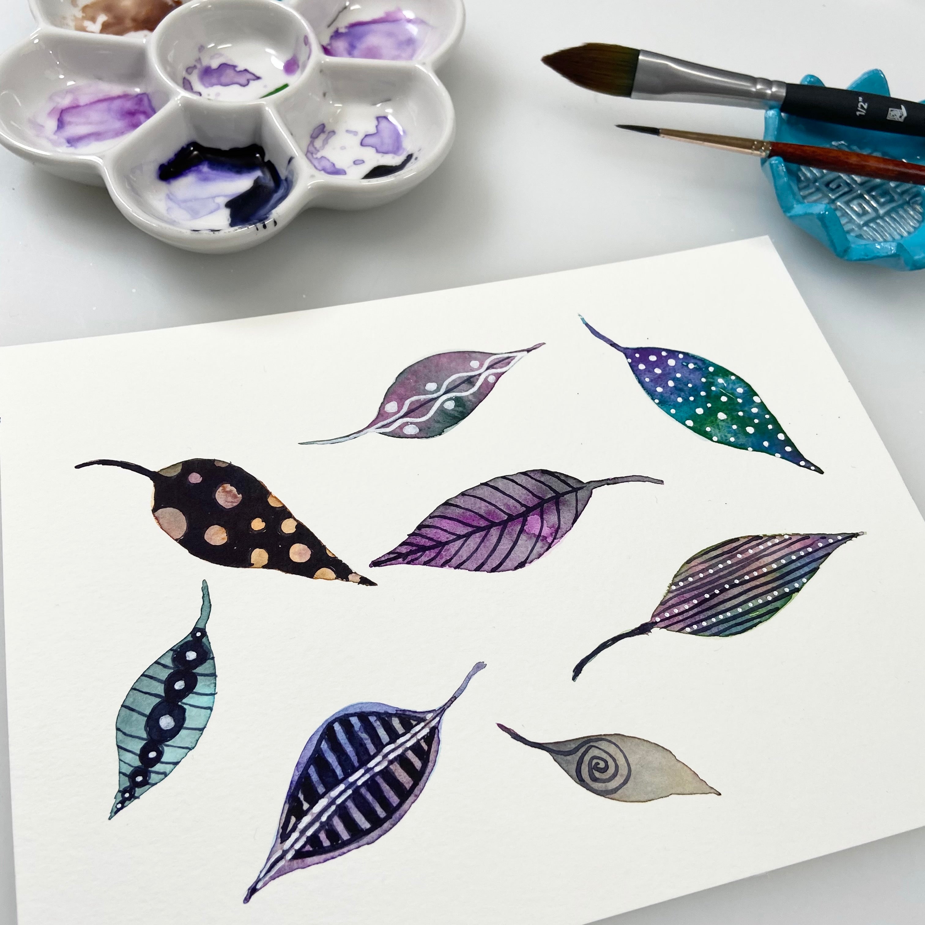 Watercolor Leaves Origami Paper (4533) - Premium Handmade Craft Paper for Scrapbooking, Card Making & DIY Art Projects