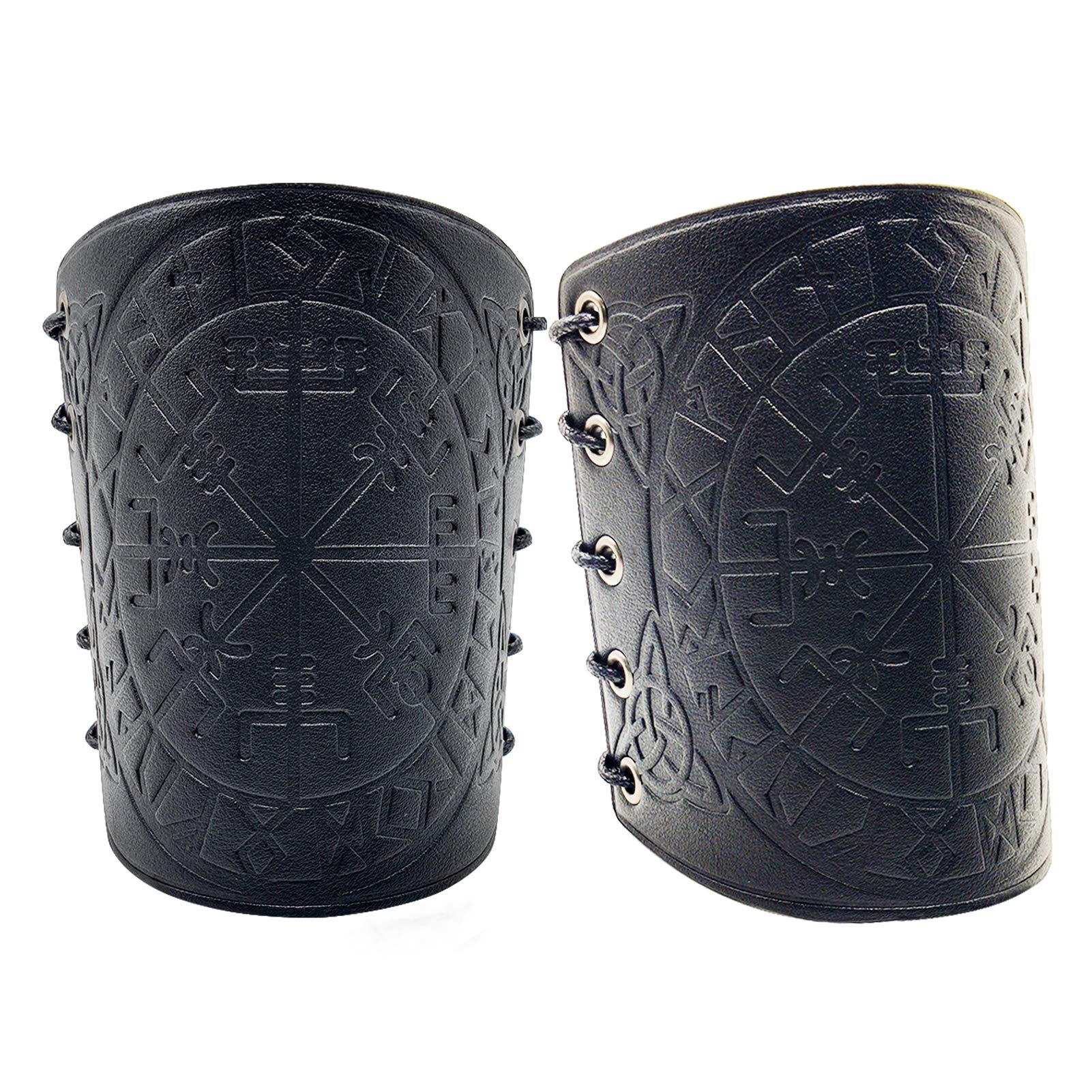 Men's & Women's Leather Bracers - Medieval Arm Armor Cuffs, Viking Wristbands for Cosplay, LARP & Renaissance Fairs | Durable Gauntlets for Historical Reenactment & Fantasy Costumes
