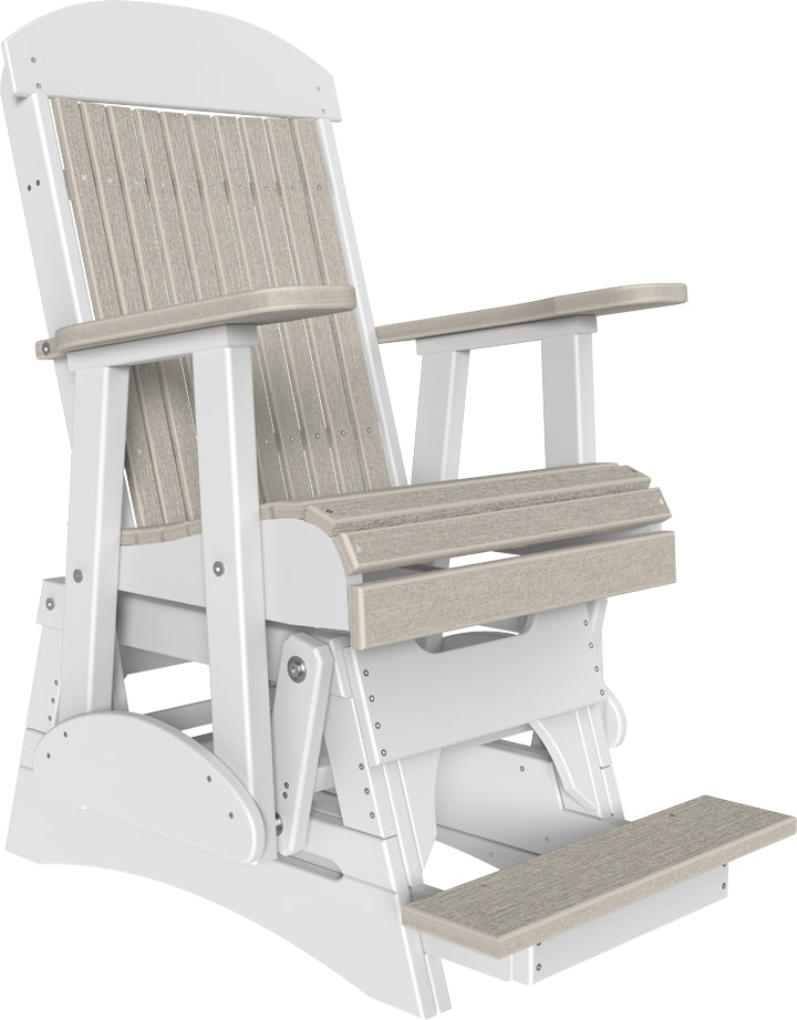 LuxCraft 2-Foot Classic Balcony Glider Chair - Outdoor Patio Swing for Relaxing, Porch Rocking, and Garden Lounging