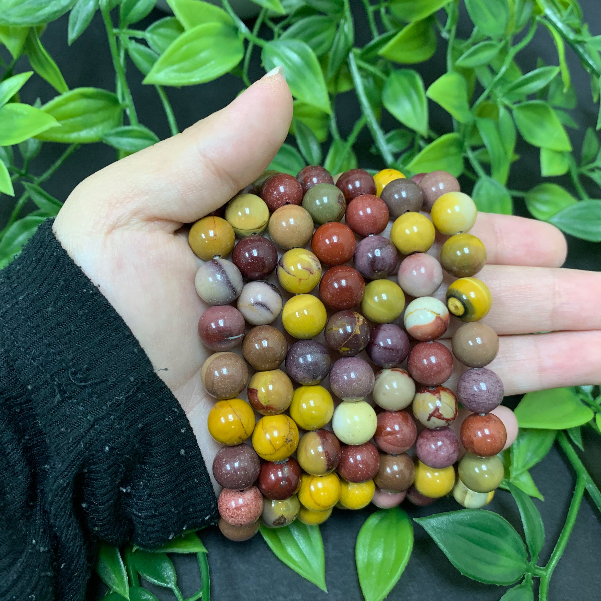 10mm Mookaite Gemstone Round Bead Stretch Bracelet - Handmade Unisex Healing Crystal Jewelry for Meditation, Yoga & Positive Energy