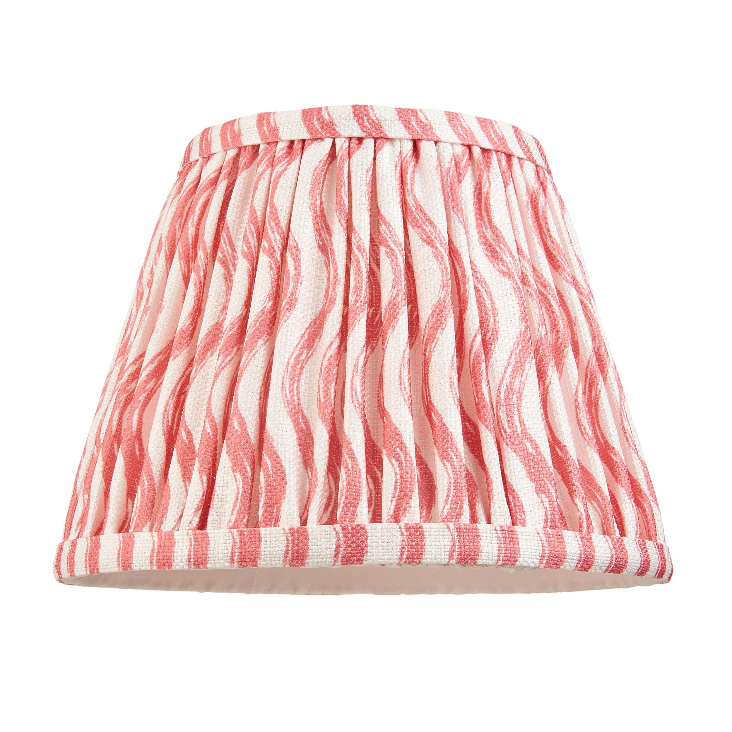 Bibury Pink Table Lamp with 20cm Coral Pink Ripple Shade - Elegant Bedside Lighting for Bedroom, Living Room & Office Decor