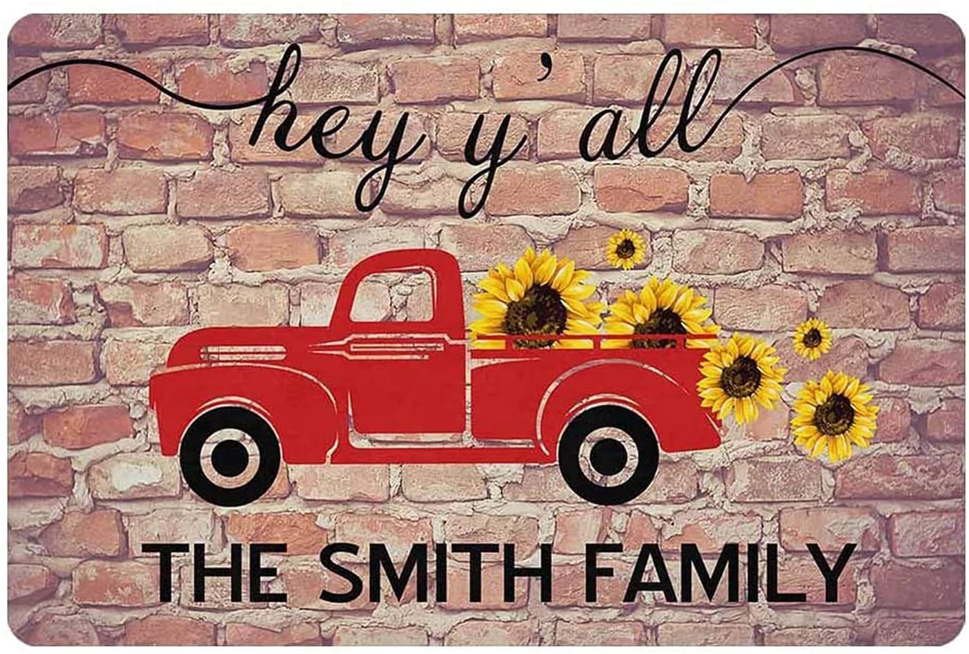 Personalized 'Hey Y'all' Welcome Sign - Sunflower Wall Art Hanging Decor for Home, Farmhouse & Family - Perfect for Entryway, Porch & Country Living Room Decor