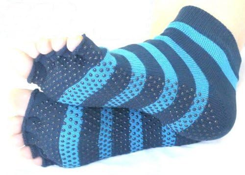 Non-Slip A99 Golf Toe Socks - Breathable Yoga & Pilates Grip Socks with Half Toe Design - Blue - Perfect for Workouts, Barre, Dance & Gym Activities