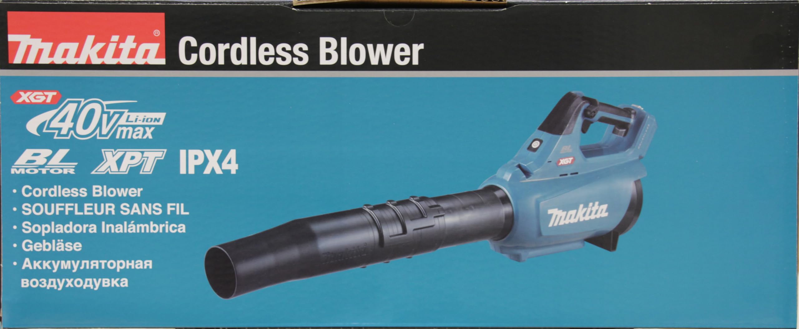 Makita UB001GZ 40V Max XGT Brushless Cordless Leaf Blower - Battery & Charger Not Included (Blue) - Perfect for Yard Cleanup, Driveway Clearing & Outdoor Maintenance