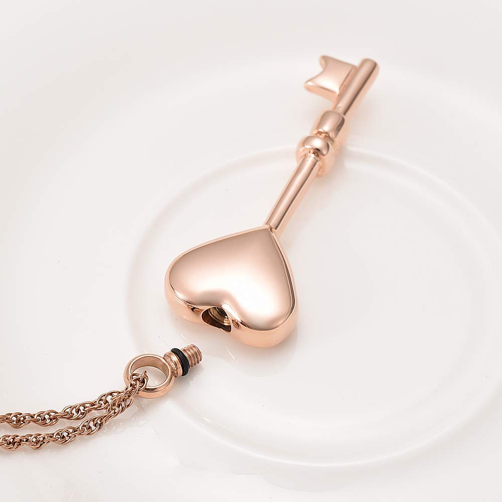 Heart-Shaped Cremation Jewelry for Ashes - Key To My Heart Urn Necklace for Women & Men - Memorial Keepsake Gift for Loved Ones - Perfect for Remembrance, Funerals & Special Occasions