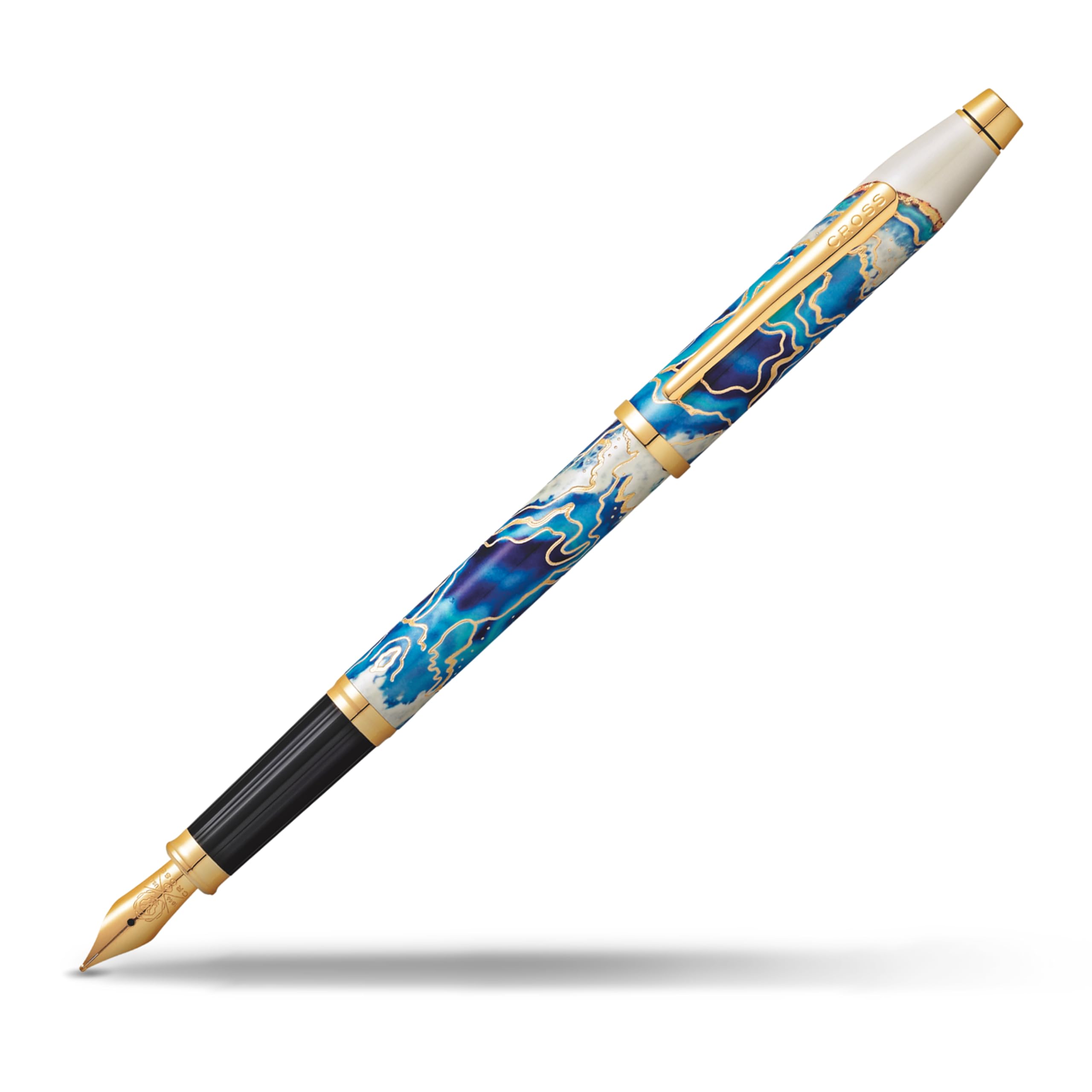 Premium Cross Wanderlust Refillable Fountain Pen with Fine Nib - Luxury Malta Design Ink Pen Set in Gift Box - Perfect for Writing, Journaling & Elegant Gifts