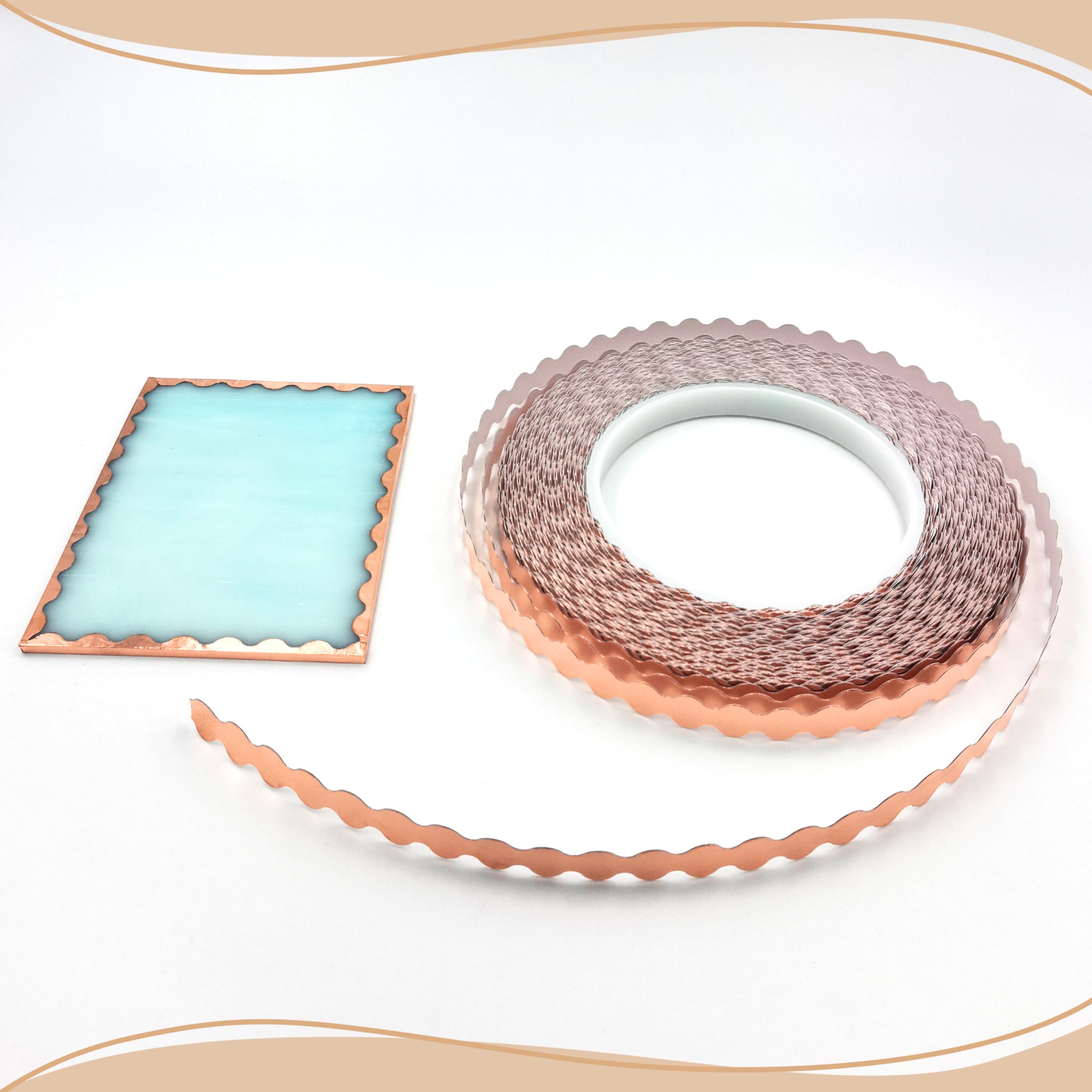 Premium Black Backed Scalloped Copper Foil Tape - 7/32