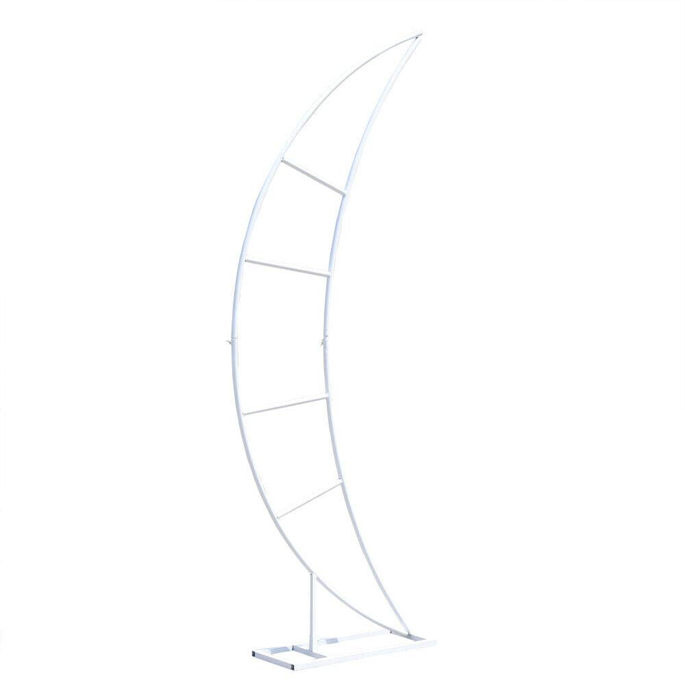 2-Piece 6.7Ft White Crescent Moon Wedding Arch Backdrop Stand - Elegant Ceremony Archway for Wedding Decorations, Party Flower Backdrop Frame (Perfect for Outdoor/Indoor Weddings, Vow Renewals & Photo Shoots)