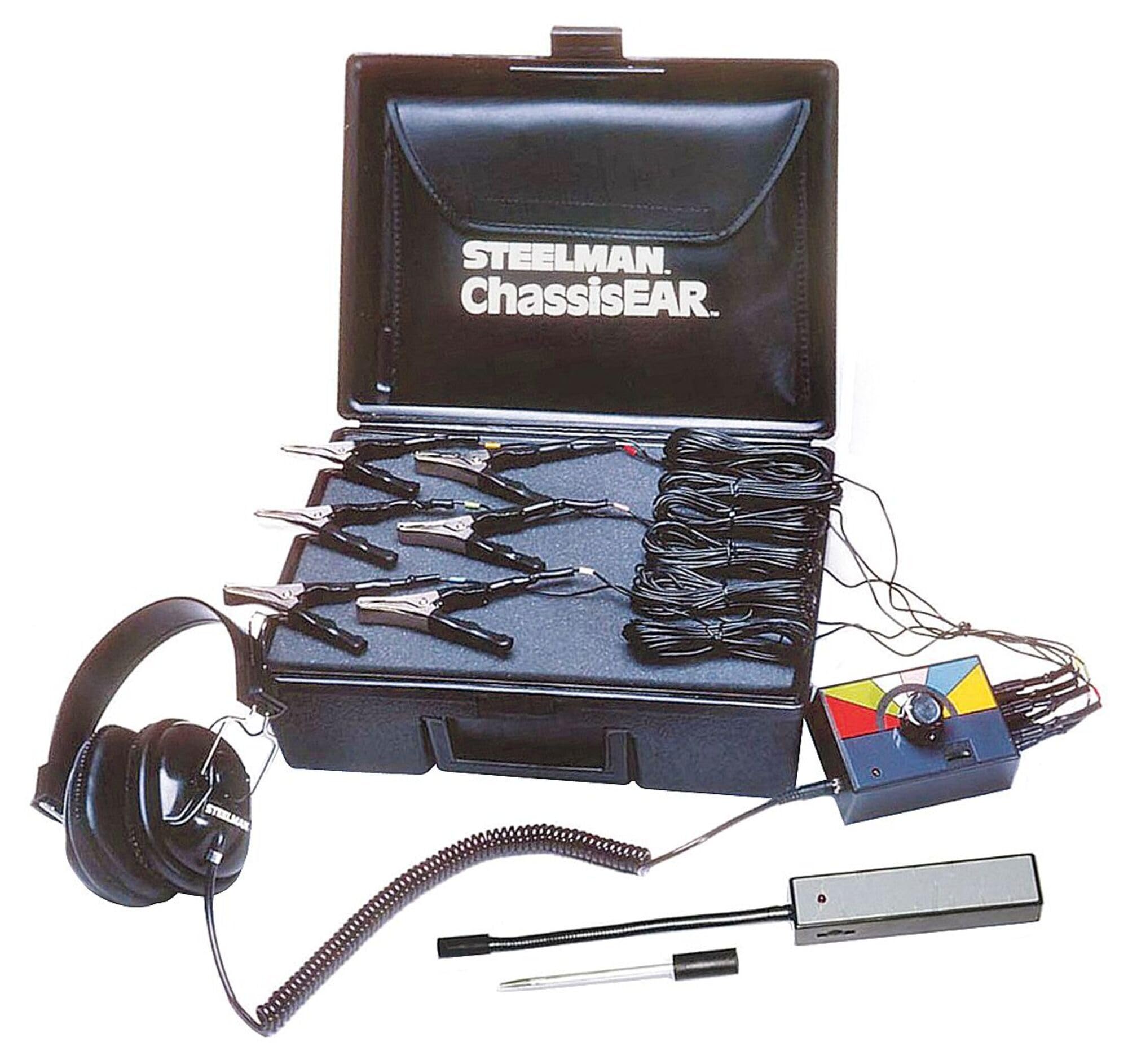 STEELMAN ChassisEAR & EngineEAR Auto Diagnostic Kit - Electronic Stethoscope with Clamp Vibration Sensors & Over-Ear Headphones for Car Engine Noise Detection & Automotive Repair (Ideal for Mechanics & DIY Car Maintenance)