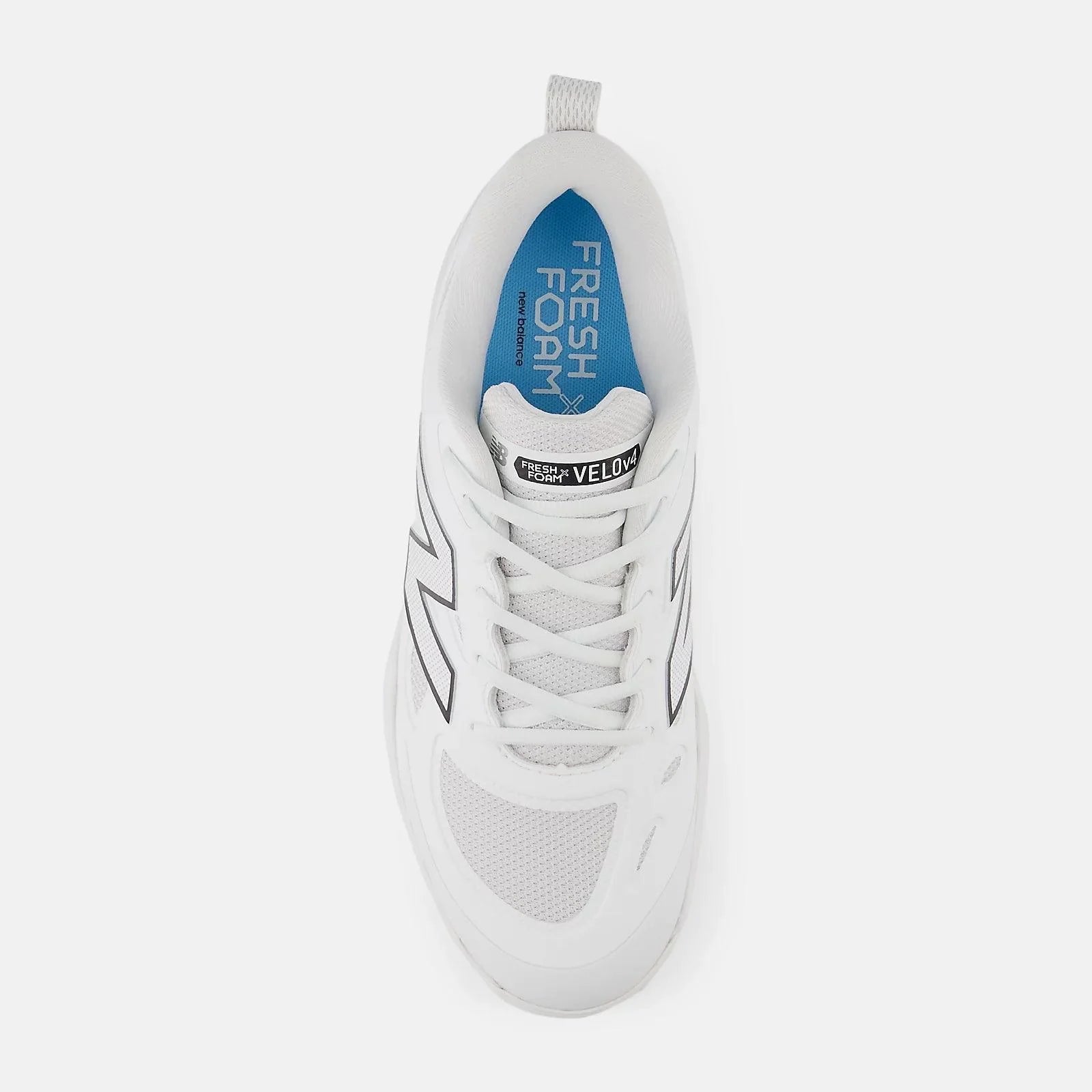 New Balance Women's Fresh Foam X Velo v4 Metal Fastpitch Softball Cleats - White (SMVELOW4) | Lightweight Comfort for Competitive Games & Training