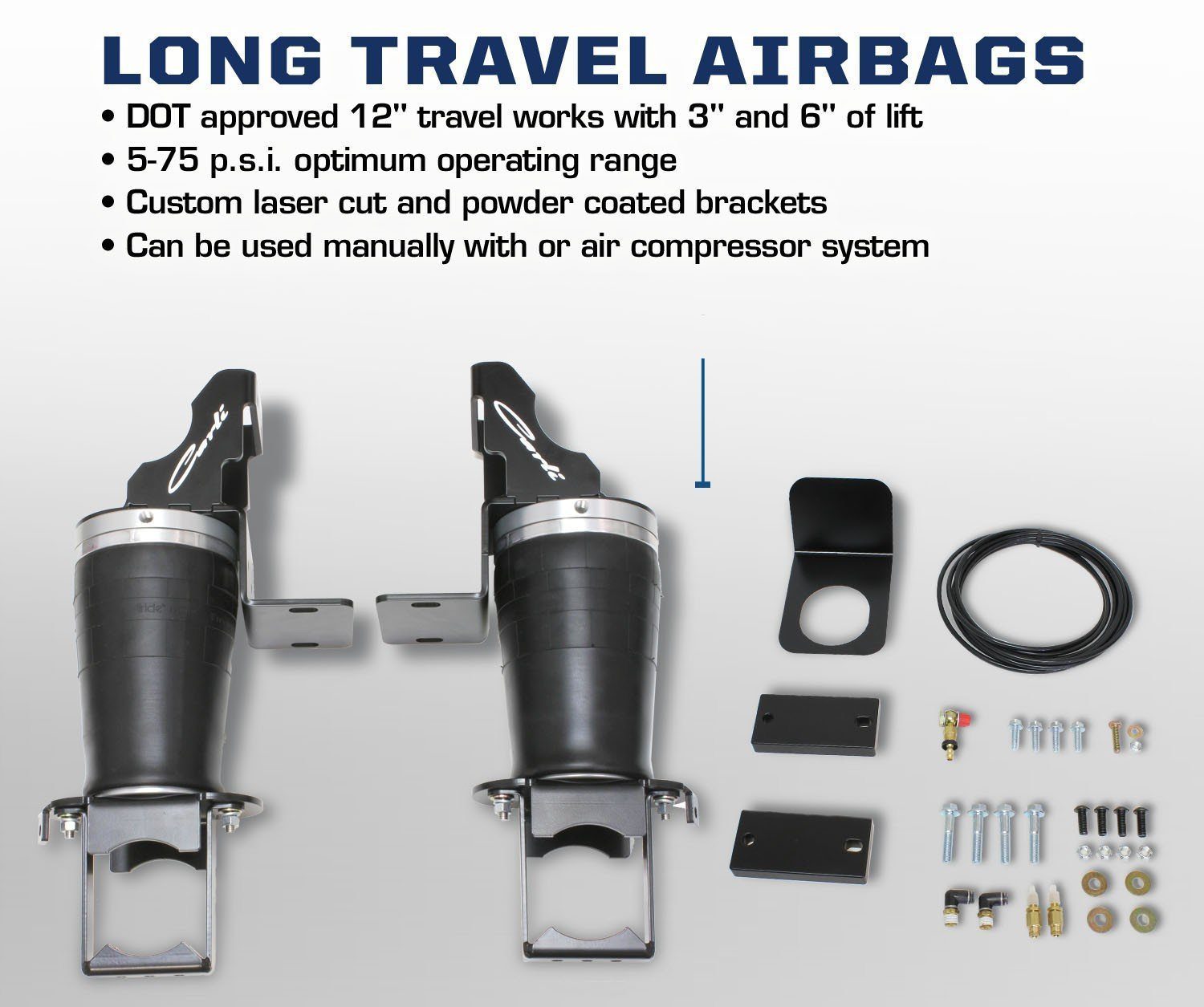 2003-2011 RAM 2500/3500 4X4 Diesel Long Travel Air Bag Suspension System with 1-2