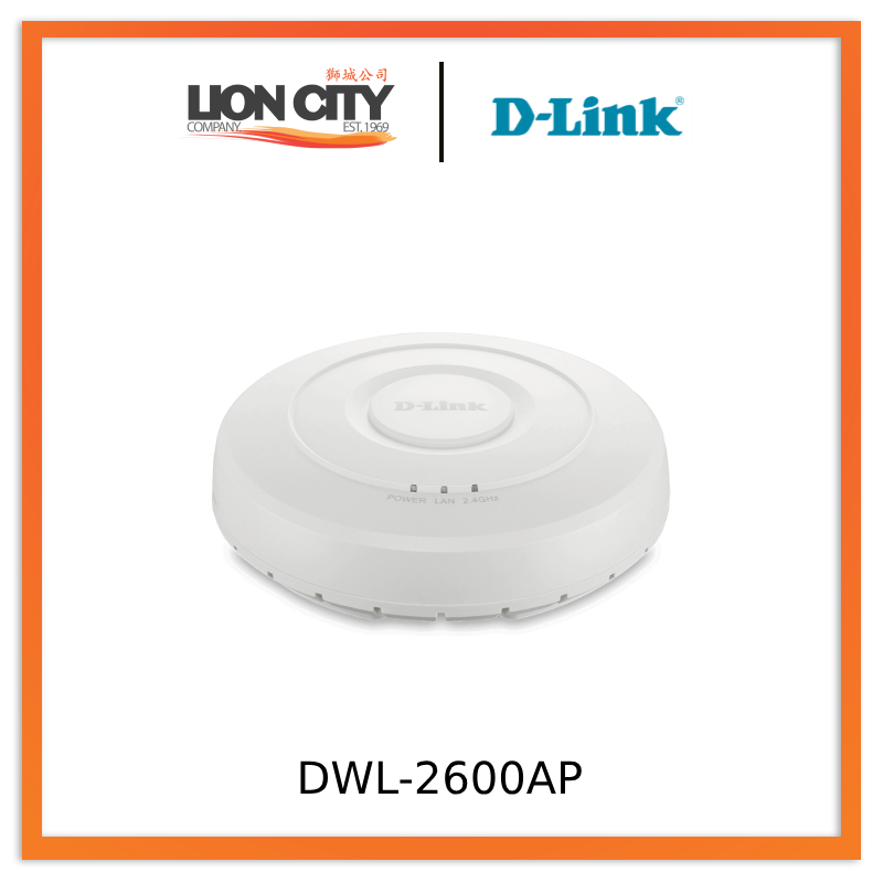 D-Link DWL-2600AP Unified Wireless N Single-Band PoE Access Point - High-Speed WiFi for Offices & Businesses - Easy Network Setup & Management