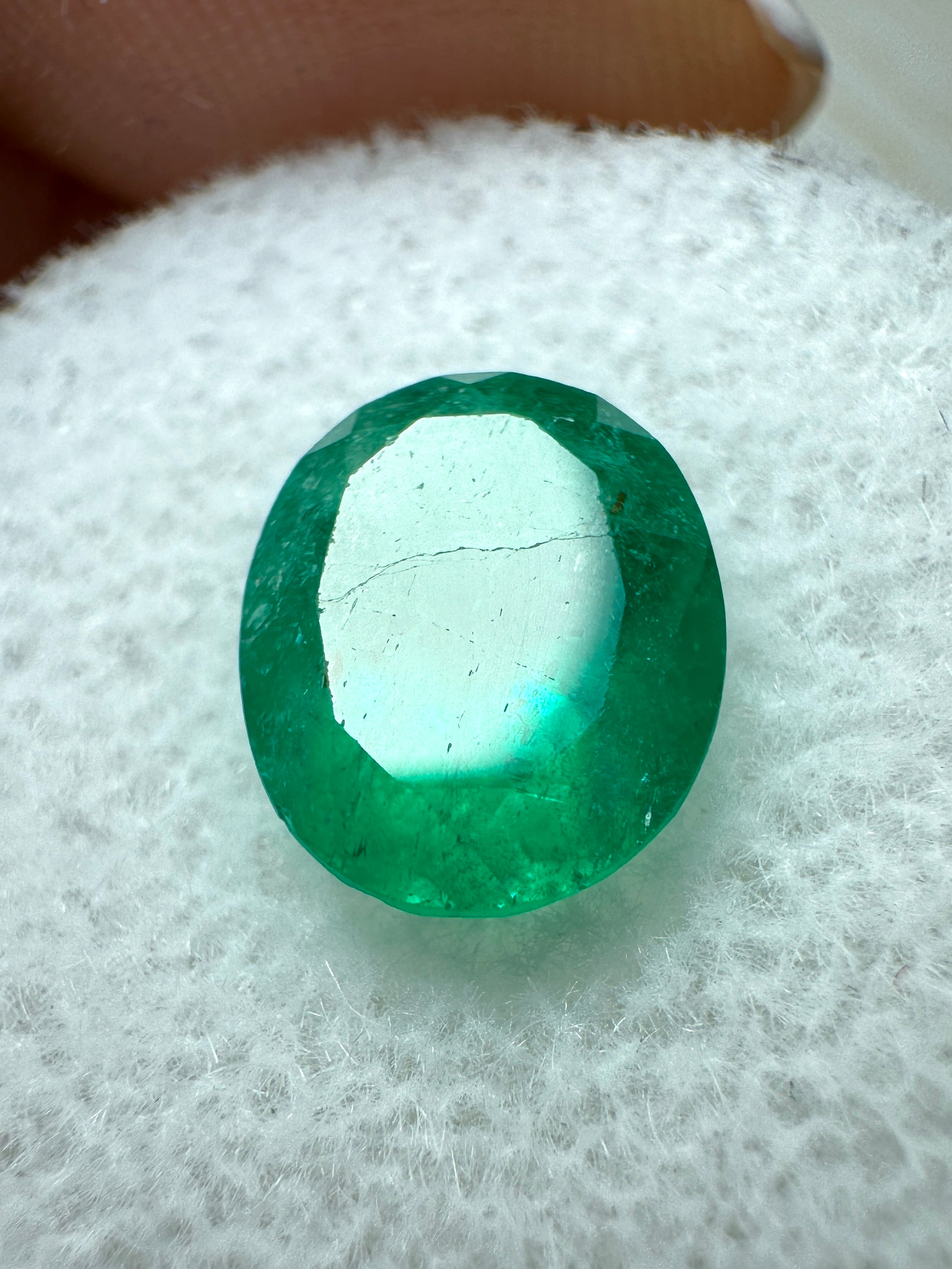 2.03 Carat 9x8mm Dark Green Natural Colombian Loose Emerald Gemstone - Oval Cut for Jewelry Making, Engagement Rings & Fine Collections