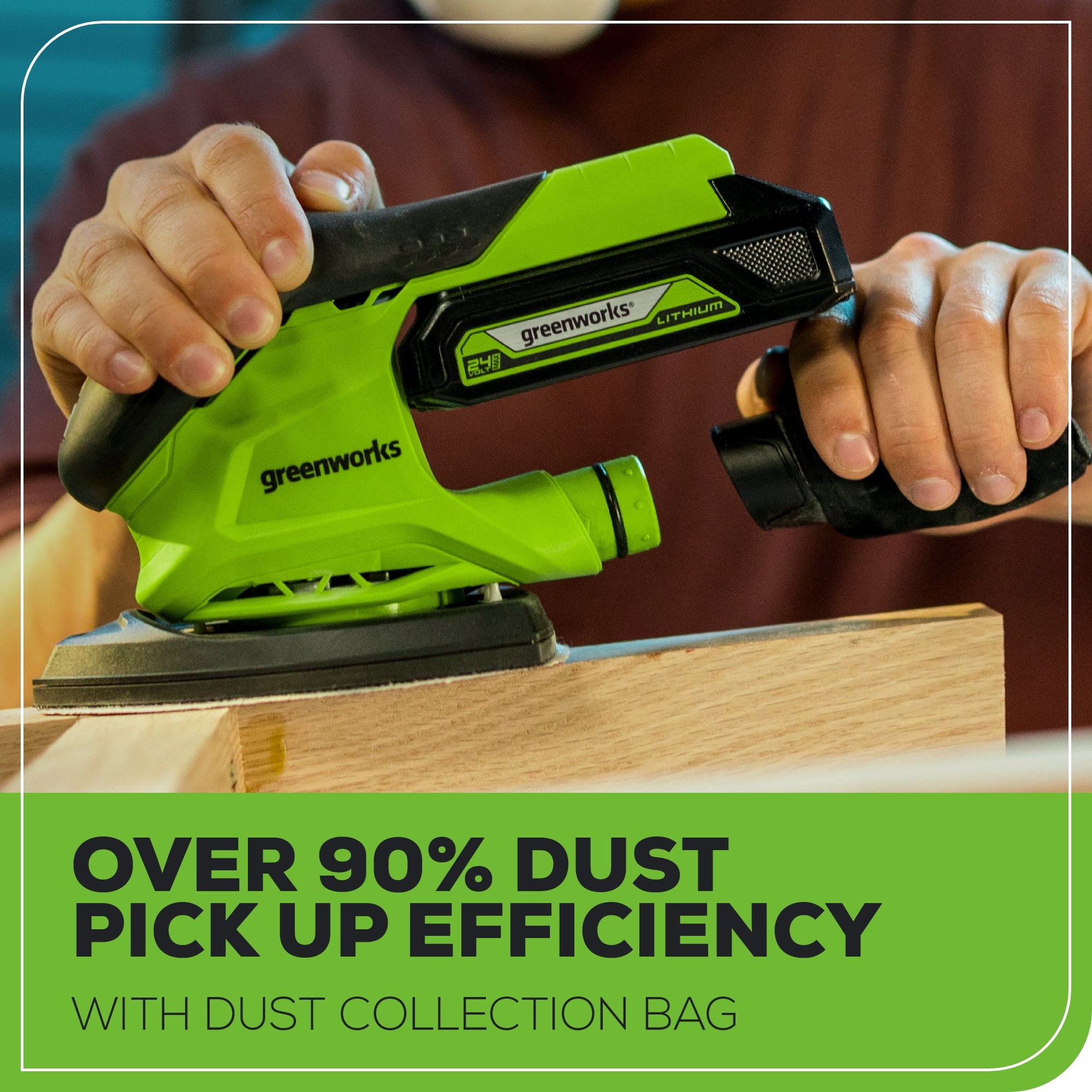 24V Cordless Battery Corner Finishing Sander - Tool Only - Professional Woodworking & DIY Home Improvement Power Tool for Sanding Edges, Corners & Tight Spaces
