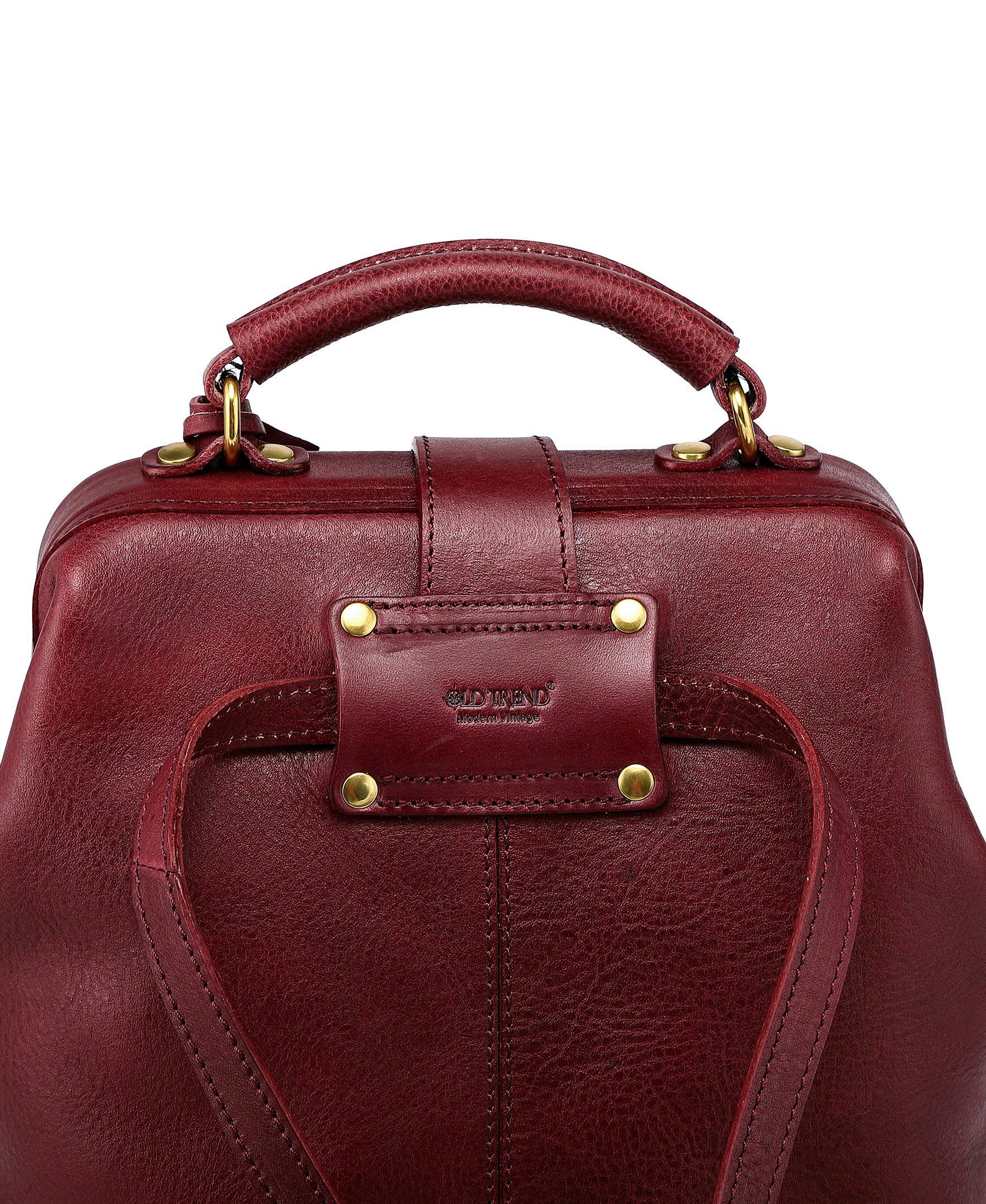 Genuine Leather Backpack Purse for Women - Stylish Small Business Casual Daypack - Fashionable Burgundy Laptop Backpack for Work, Travel & College
