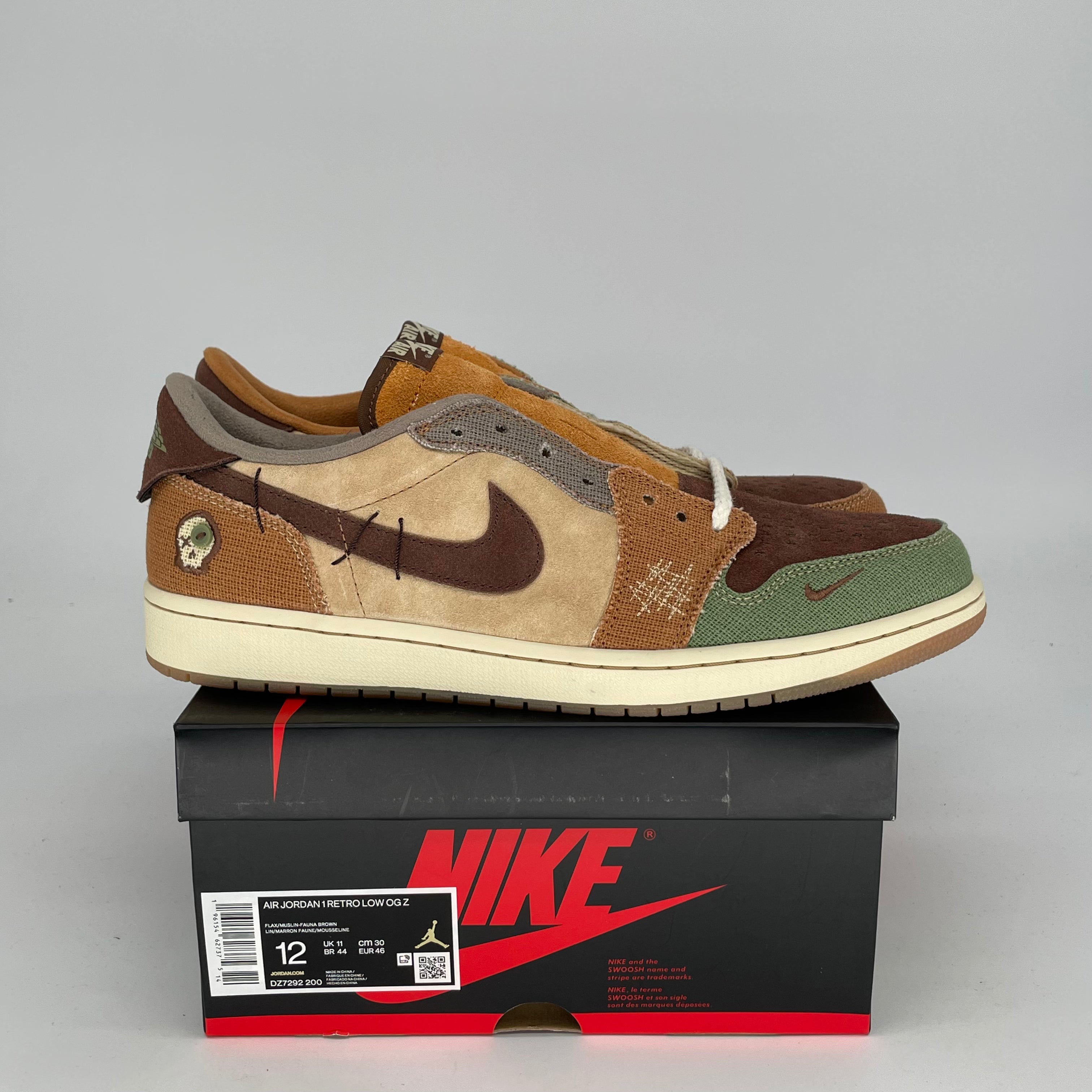 AIR JORDAN 1 LOW ZION VOODOO Sneakers for Men - Size 12 (DZ7292-200) - Basketball Shoes for Streetwear & Casual Outfits