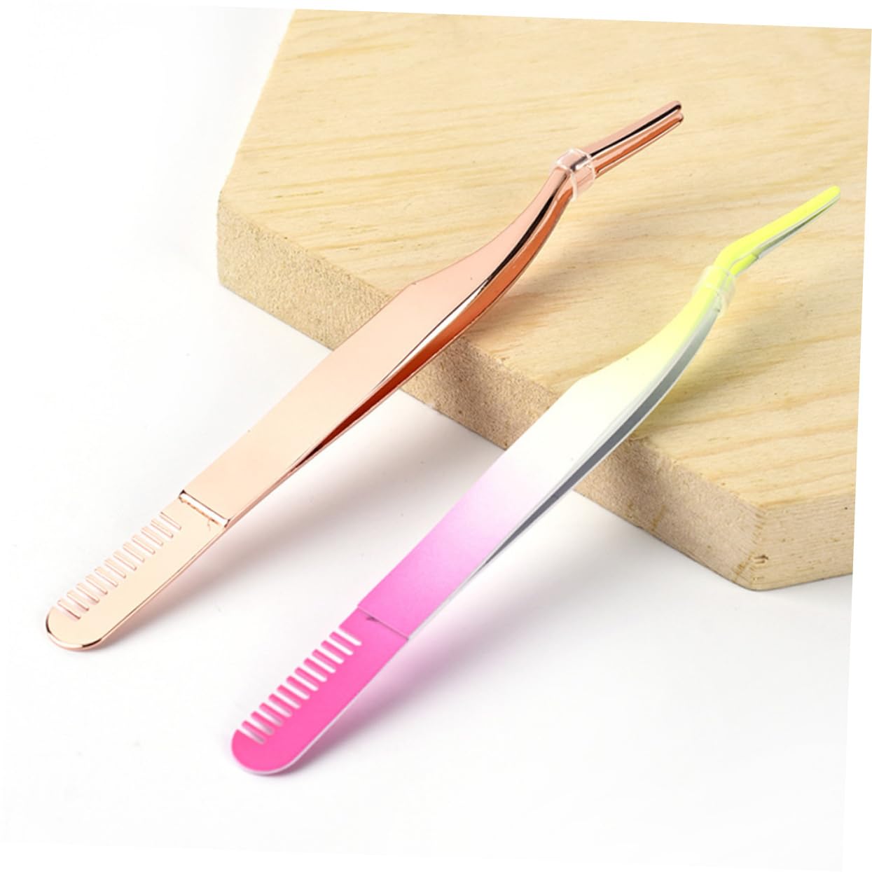 **Hemoton 2-Piece Rose Gold Eyelash Extension Tweezers Set – Curved Tip Lash Clips & Grafting Tools for Professional & DIY Lash Extensions – Perfect for Salon, Home Use & Makeup Kits**