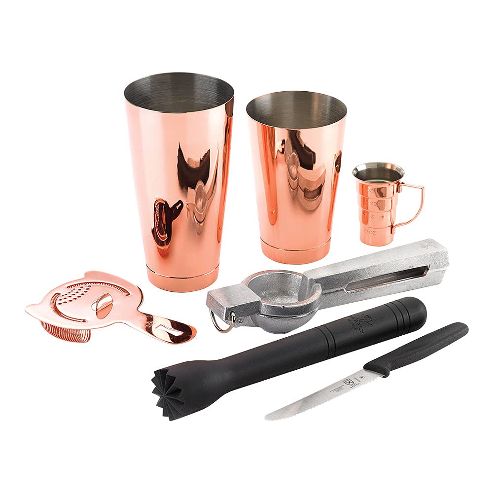 Premium Copper Barfly Cocktail Kit - Complete Mojito Making Set with Muddler, Jigger & Spoon - Perfect for Home Bars, Cocktail Parties & Mixology Enthusiasts