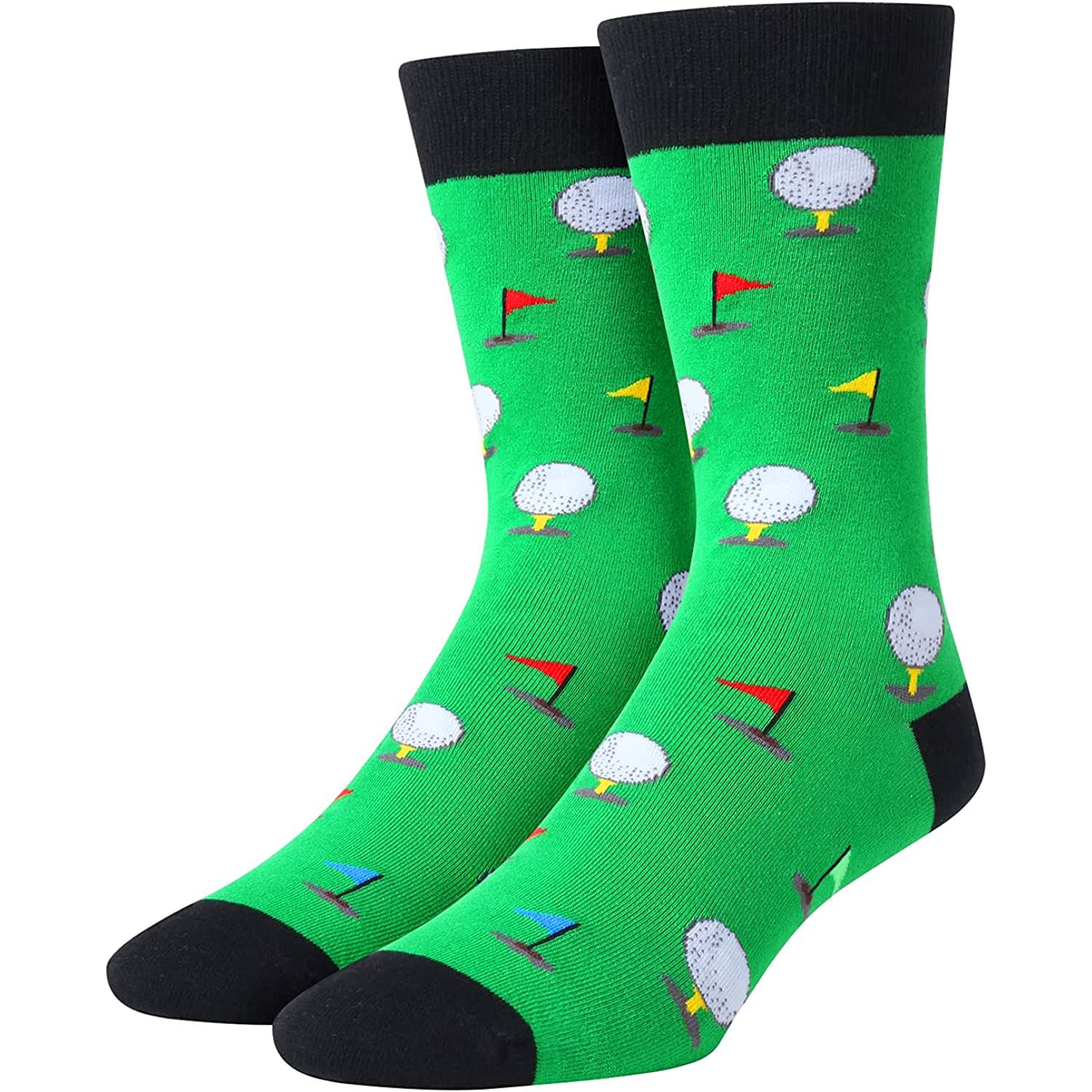 Funny Novelty Socks for Men - Golf, Medical, Teeth, Planet, Poker Design - Perfect Gift for Nerds & Geniuses - Great for Casual Wear, Gifts & Themed Parties