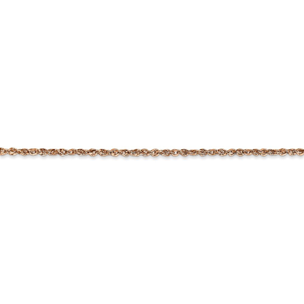 14K Rose Gold 1.7mm Rope Chain Anklet Bracelet for Women - Dainty Delicate Ankle Jewelry for Beach, Wedding & Everyday Wear